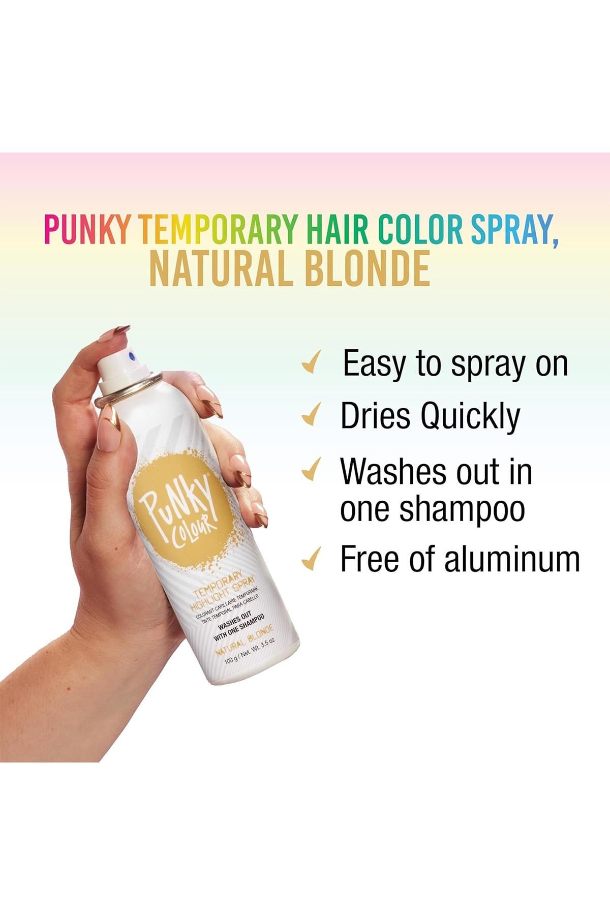 Punky Colour Işıltılı ve Renkli Saç Spreyi Natural Blonde 100GR