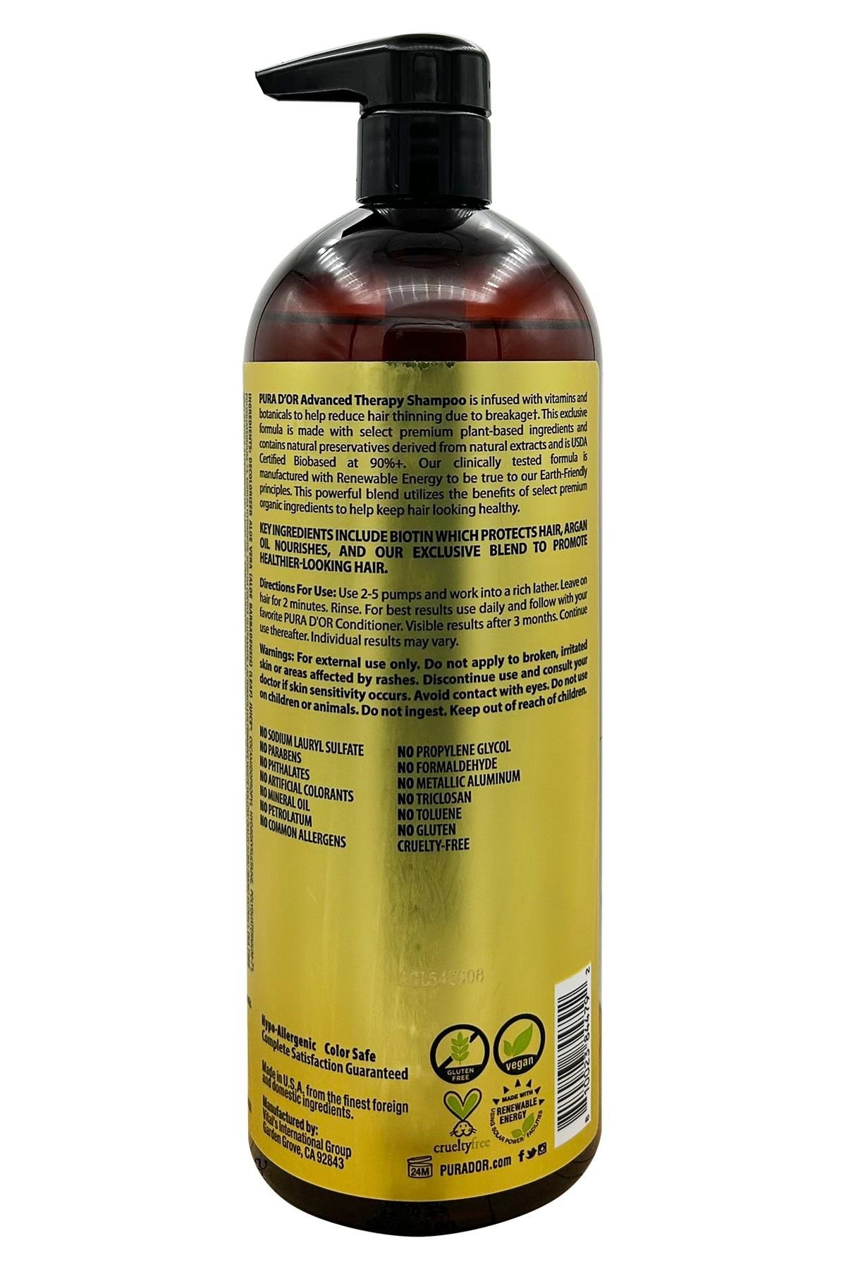 Pura D'or Advanced Therapy İnce Telli Saçlar İçin Şampuan 1LT