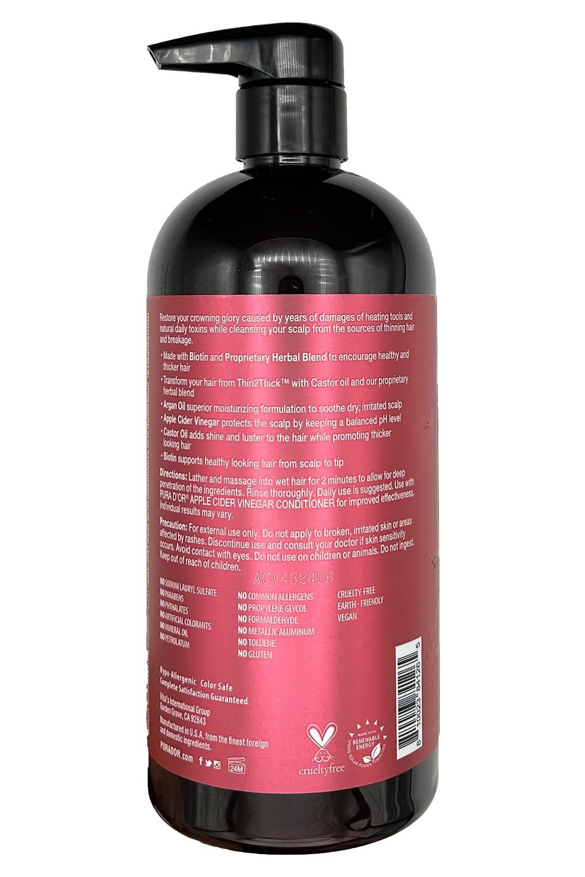 Pura D'or Apple Cider Vinegar Thin2Thick Şampuan 709ML