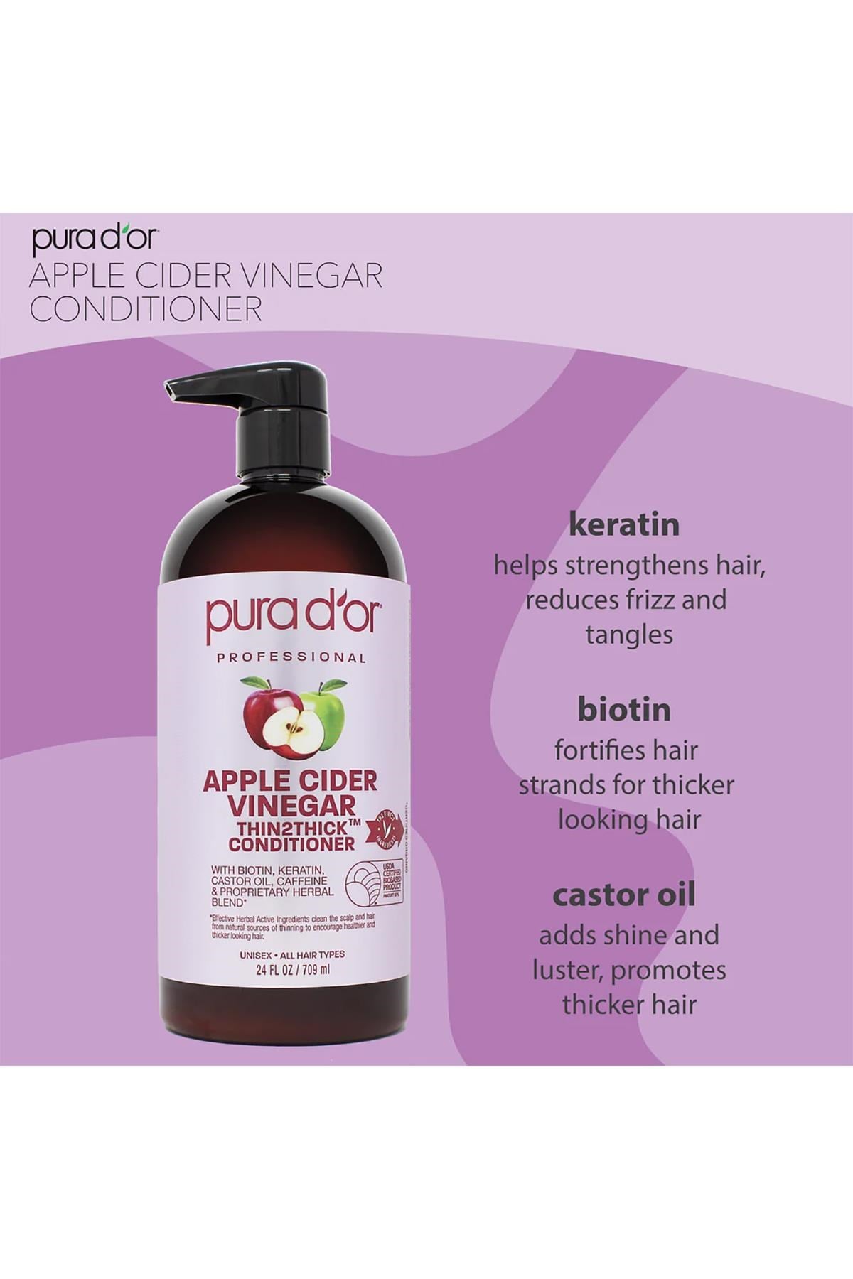 Pura D'or Apple Cider Vinegar Thin2Thick Saç Kremi 709ML