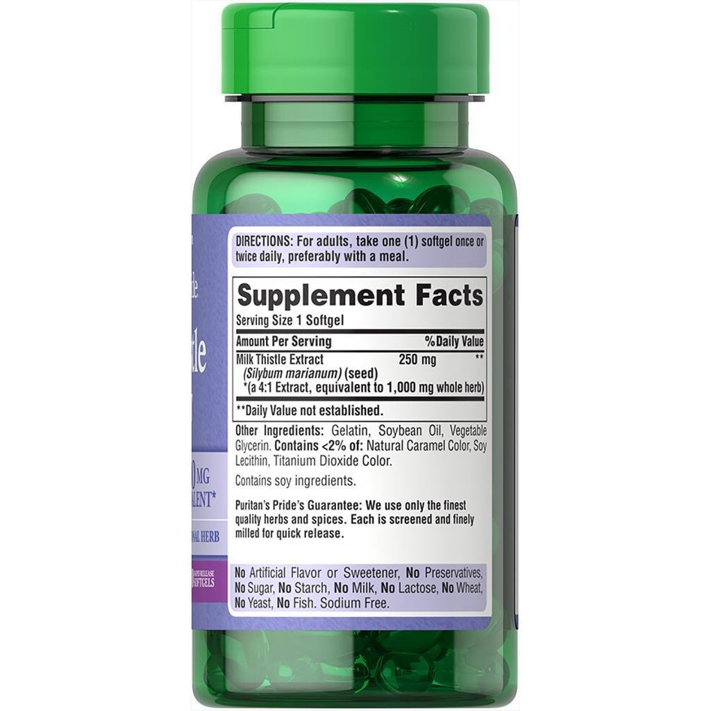 Puritans Pride Milk Thistle Extract 1000 mg 90 Softgels
