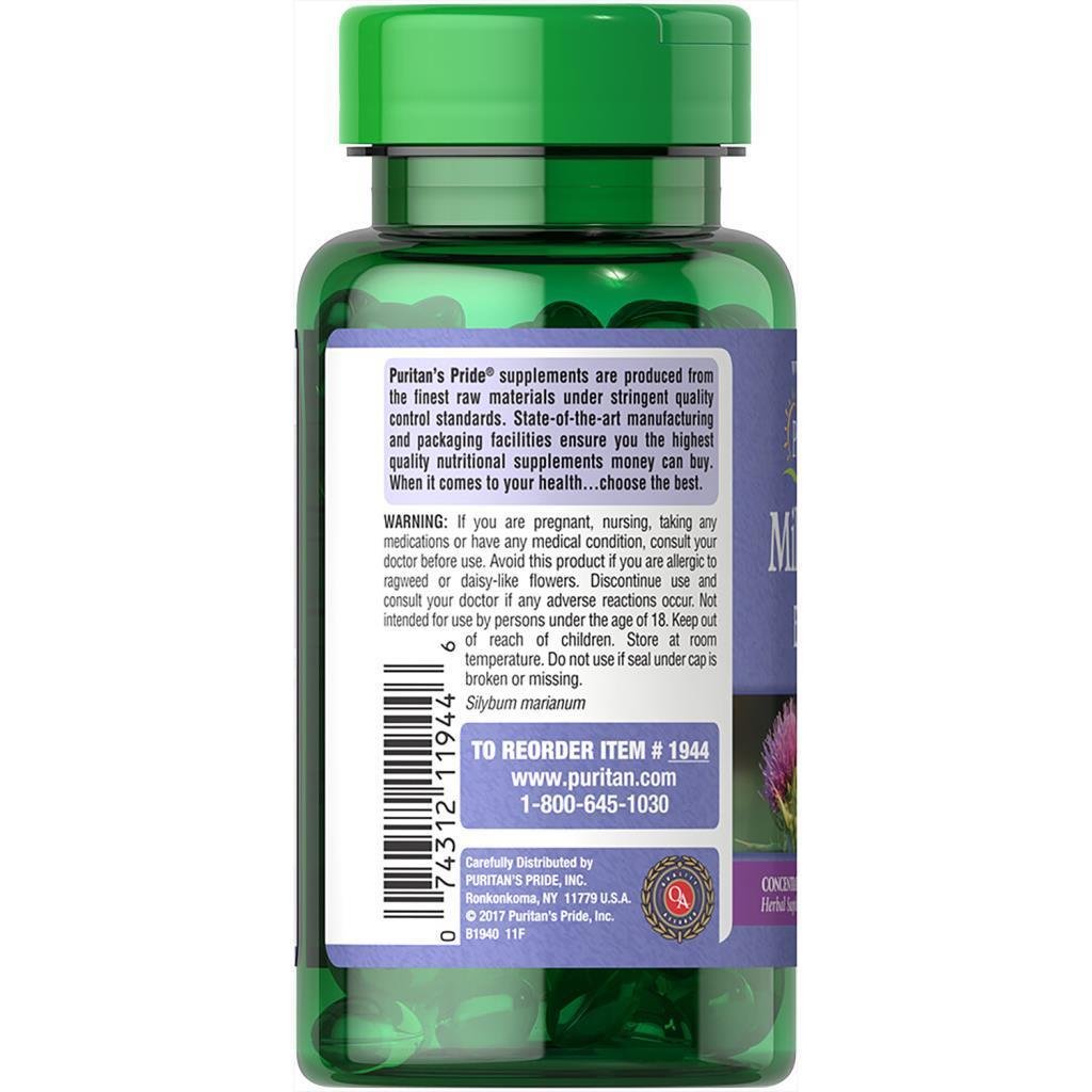 Puritans Pride Milk Thistle Extract 1000 mg 90 Softgels