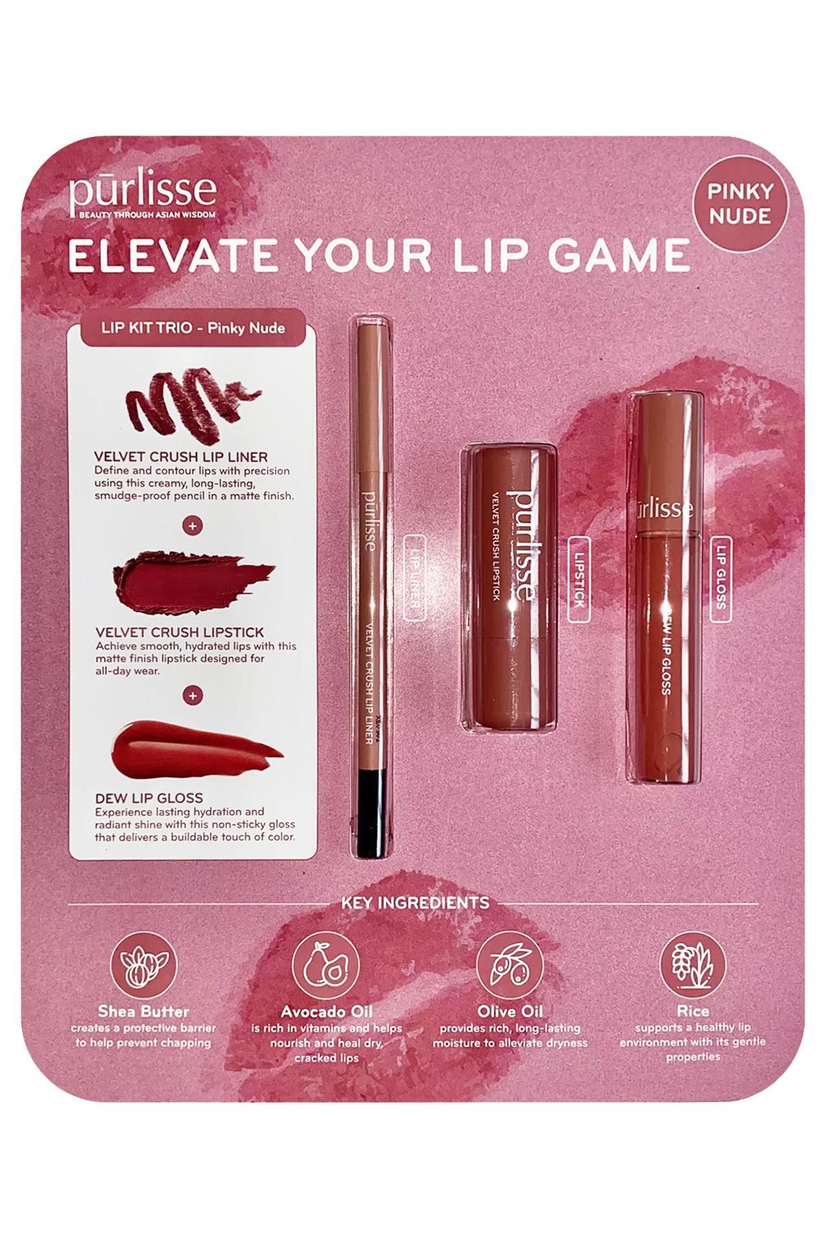 Purlisse Pinky Nude Üçlü Dudak Bakım Seti
