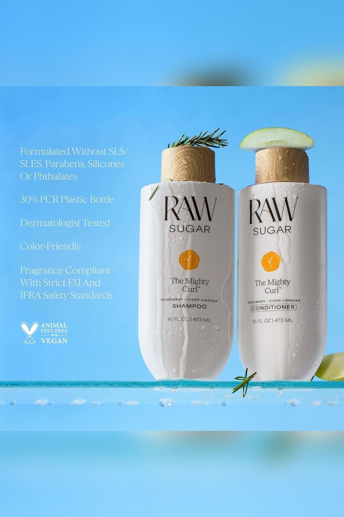 Raw Sugar The Mighty Curl Rosemary + Cider Vinegar Bukle Belirginleştirici Şampuan 473ML