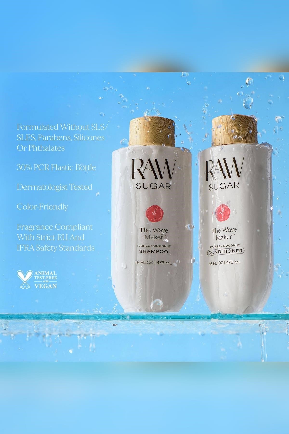 Raw Sugar The Wave Maker Lychee + Coconut Dalgalı Saç Şampuanı 473ML