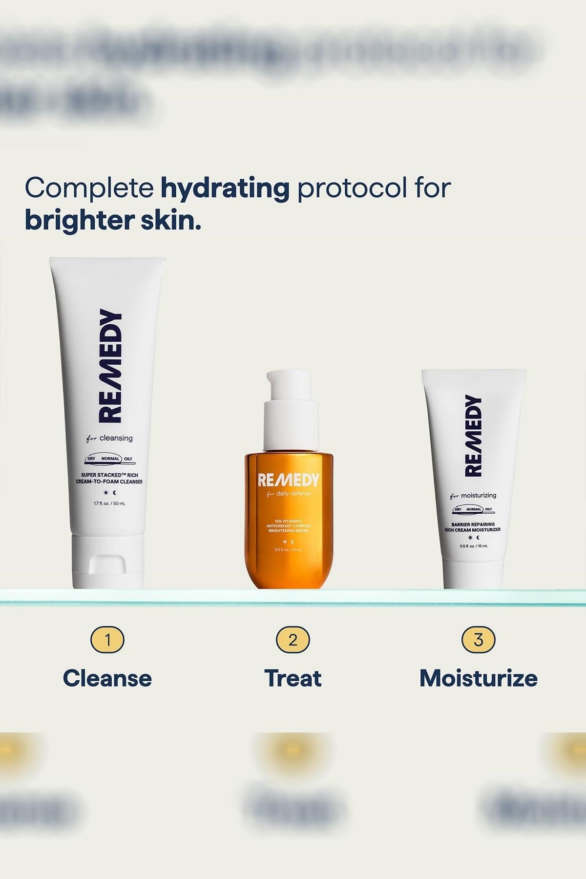 Remedy Nemlendirici Aydınlatıcı ve Bariyer Onarıcı 3'lü Cilt Bakım Seti