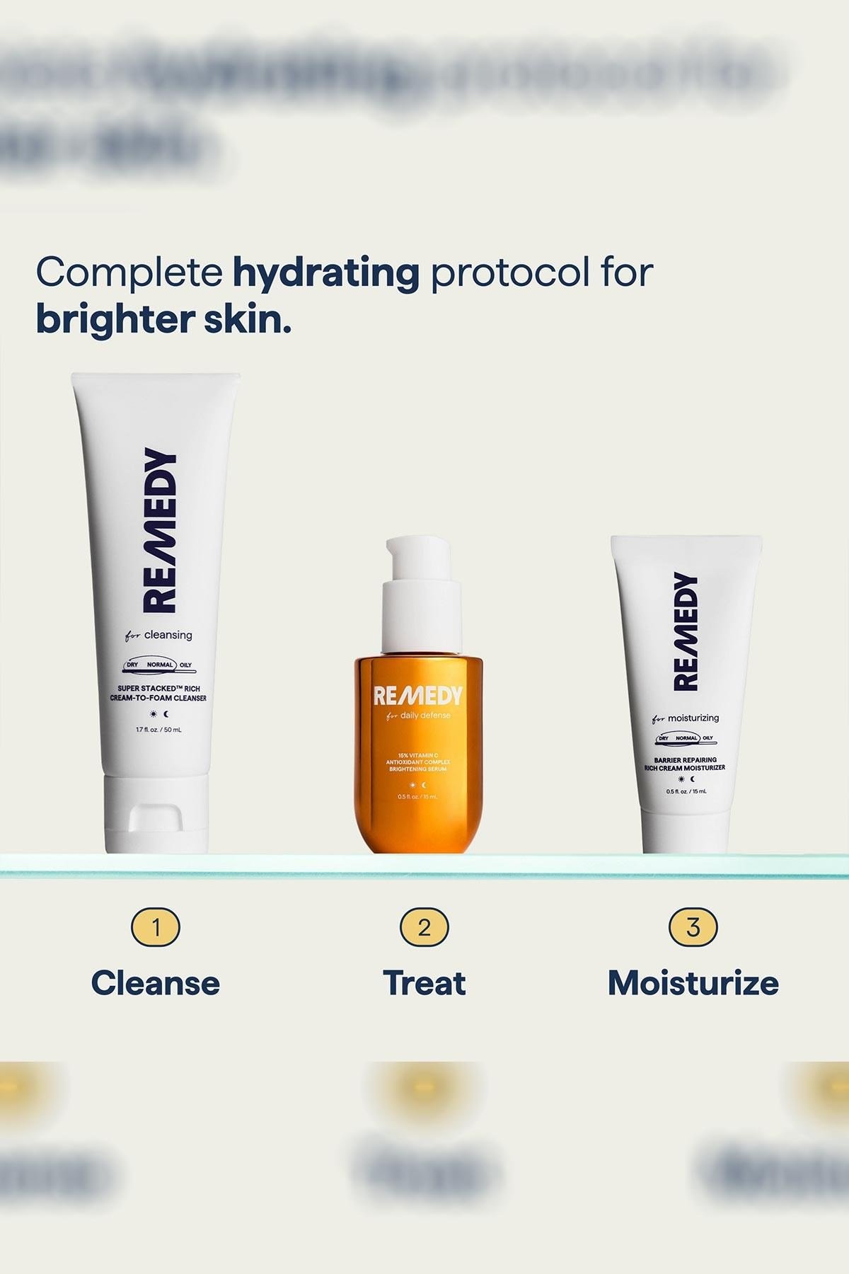 Remedy Nemlendirici Aydınlatıcı ve Bariyer Onarıcı 3'lü Cilt Bakım Seti