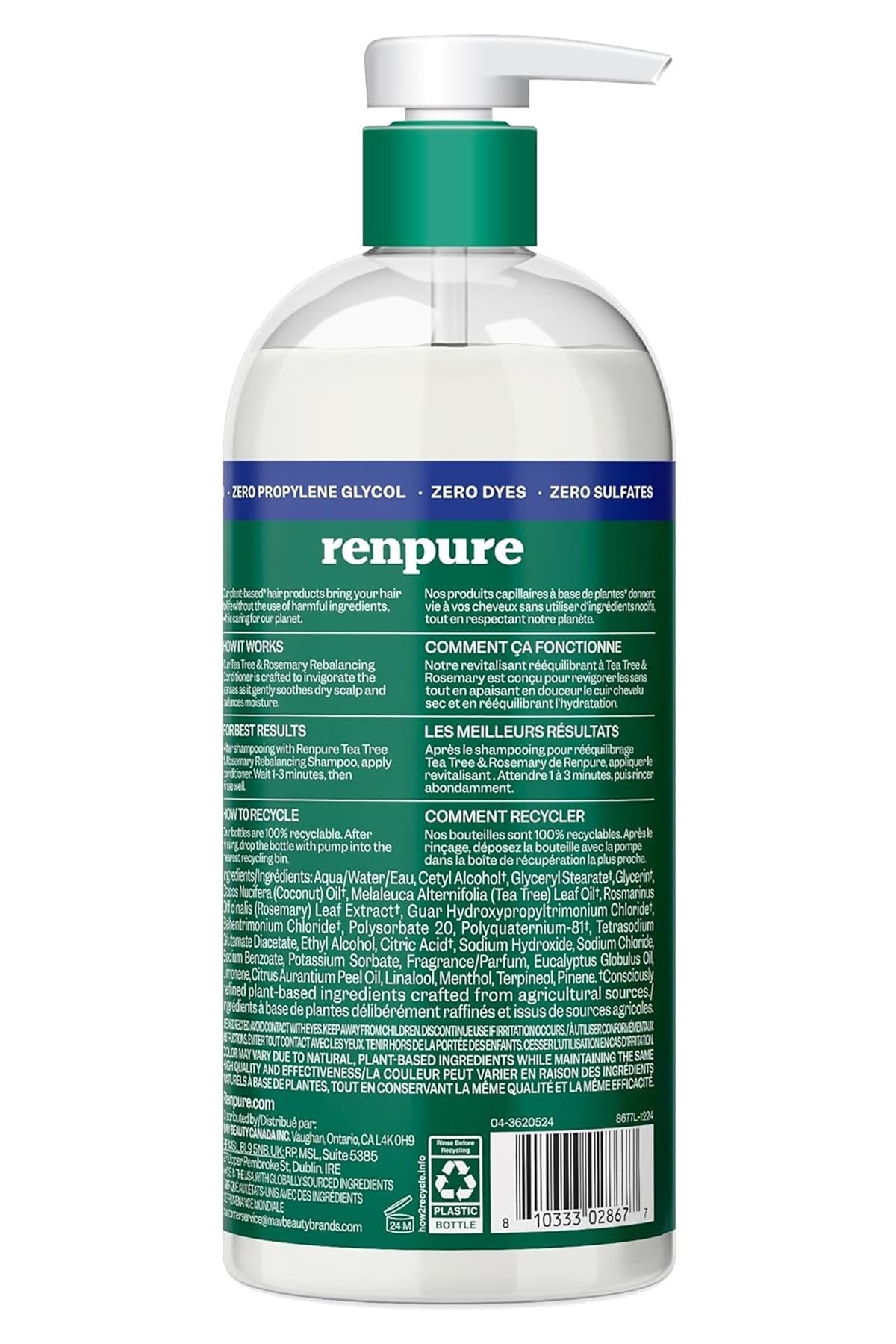 Renpure Çay Ağacı ve Biberiye Dengeleyici Saç Kremi 710ML