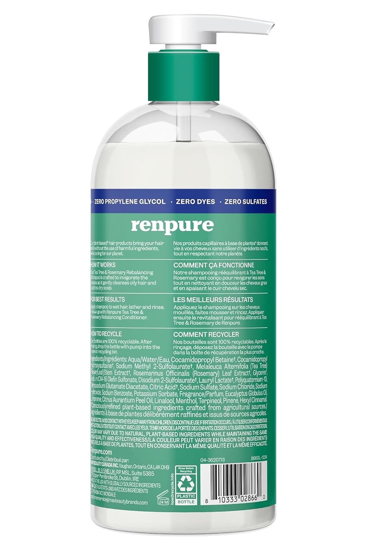 Renpure Çay Ağacı ve Biberiye Dengeleyici Şampuan 710ML