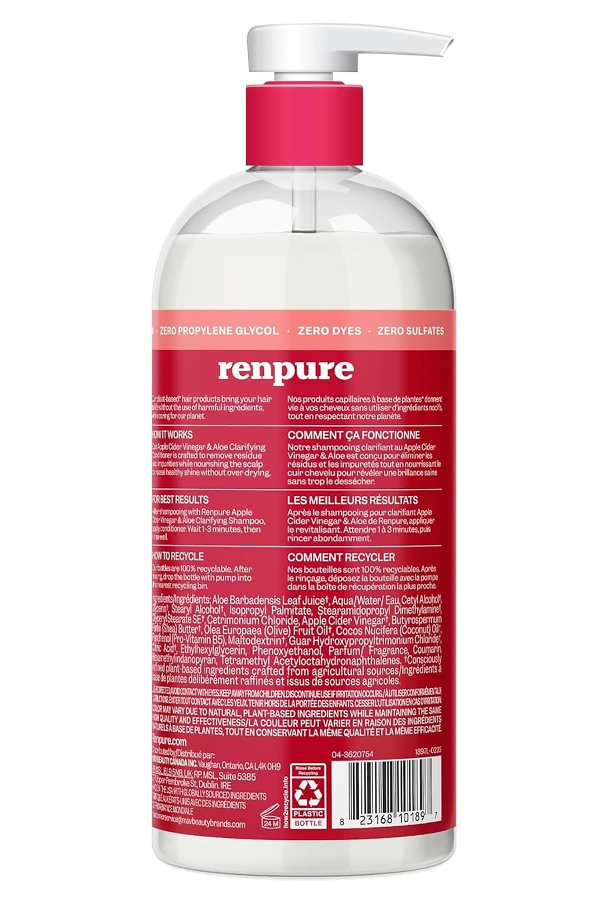 Renpure Elma Sirkesi ve Aloe Vera Arındırıcı Saç Kremi 710ML