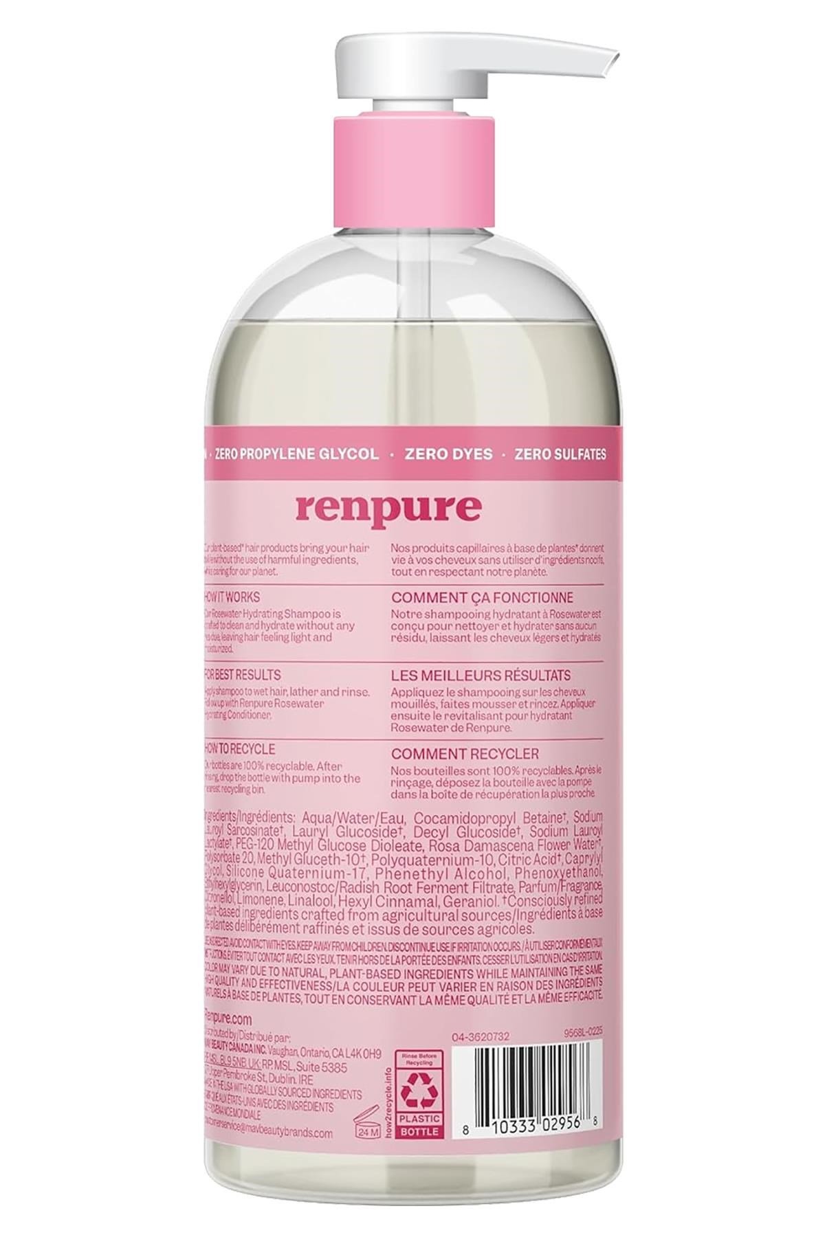 Renpure Gül Suyu ve Vitamin B Nemlendirici Şampuan 710ML