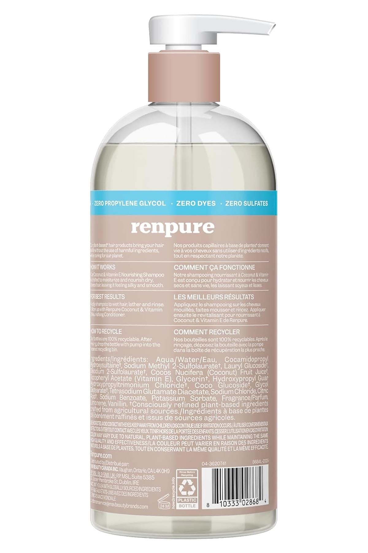 Renpure Hindistan Cevizi ve Vitamin E Besleyici Şampuan 710ML