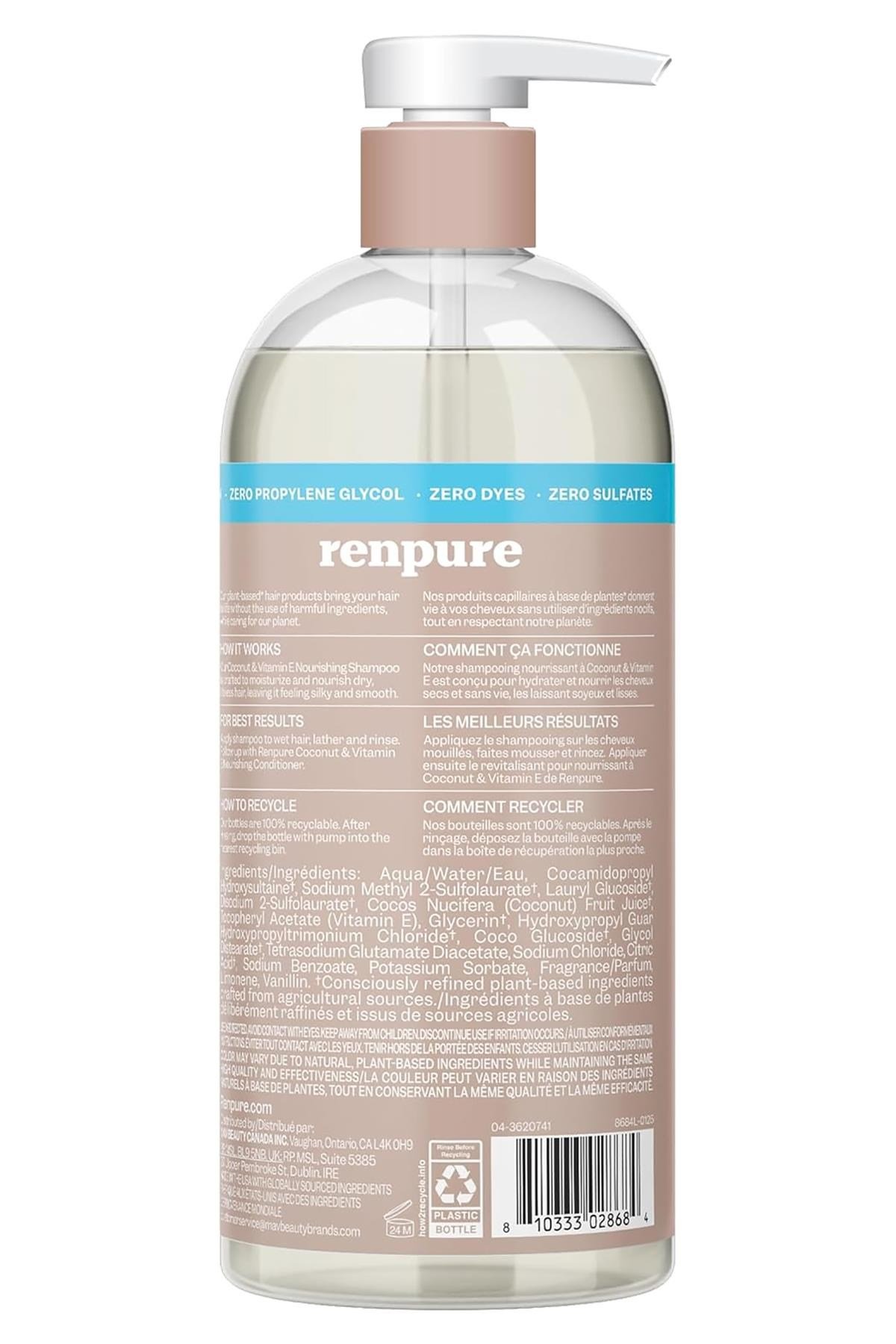 Renpure Hindistan Cevizi ve Vitamin E Besleyici Şampuan 710ML