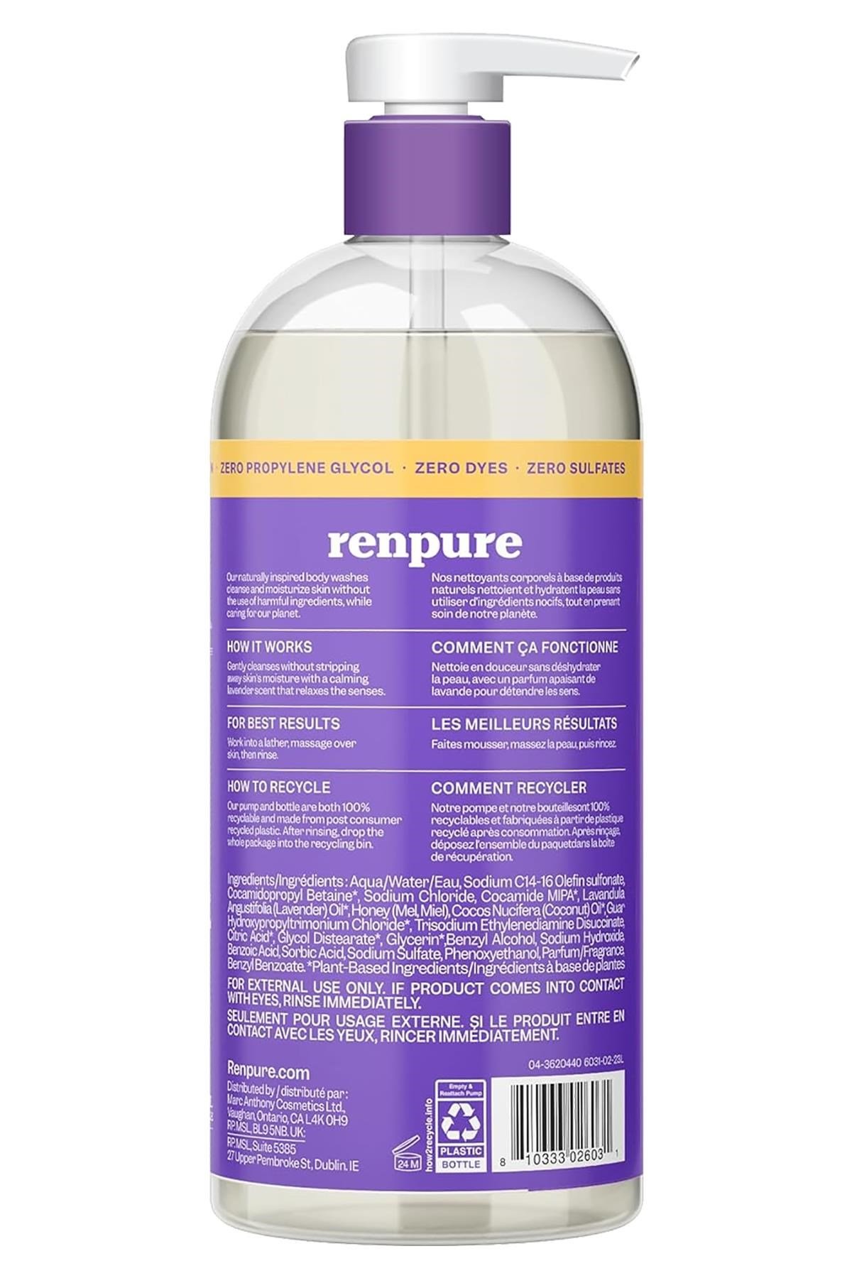 Renpure Lavanta ve Bal Rahatlatıcı Duş Jeli 710ML
