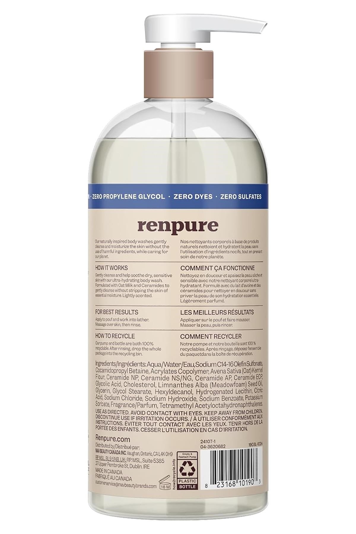 Renpure Yulaf Sütü ve Seramid Hassas Cilt Duş Jeli 710ML