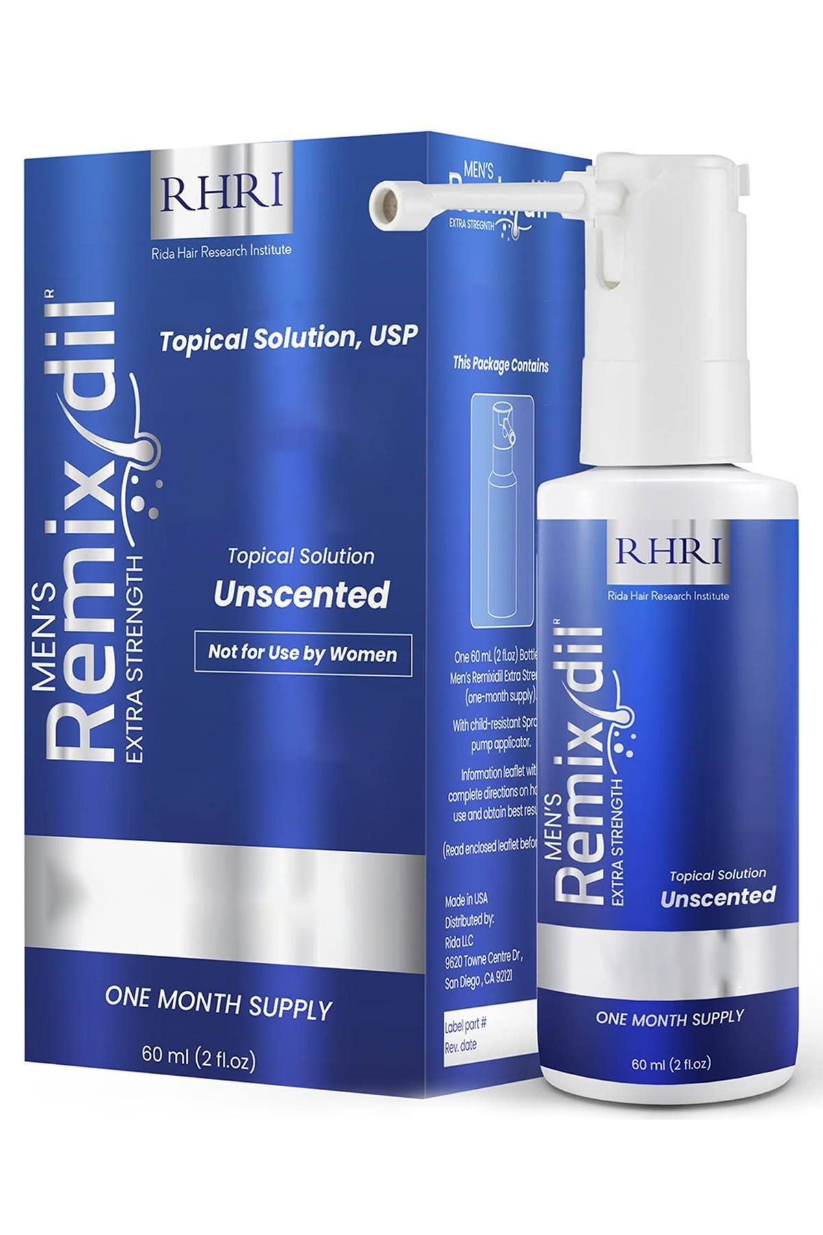 RHRI Men's Remixidil Unscented Topical Solution 1 Aylık 60ML