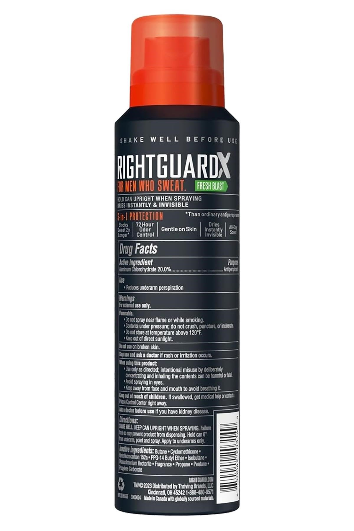 Right Guard Xtreme Defense Fresh Blast Antiperspirant Sprey Deodorant 107GR
