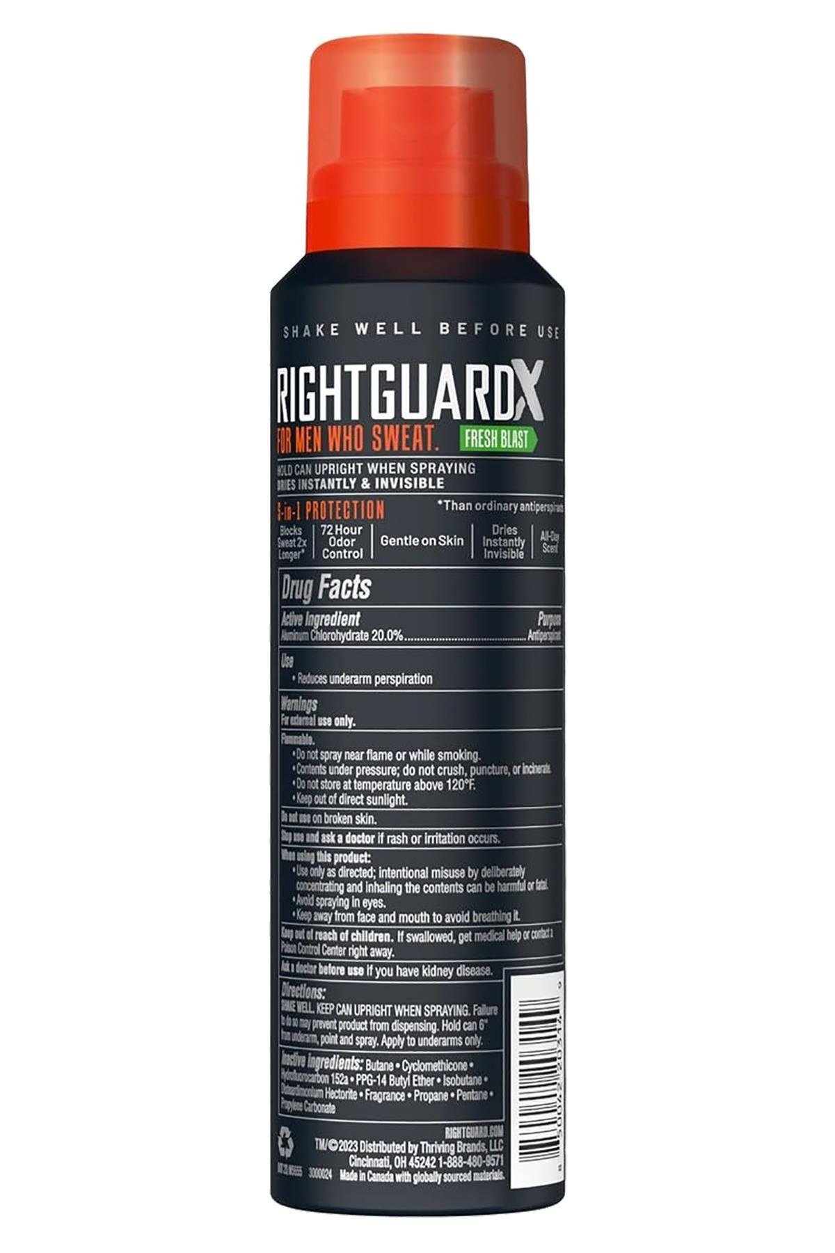 Right Guard Xtreme Defense Fresh Blast Antiperspirant Sprey Deodorant 107GR