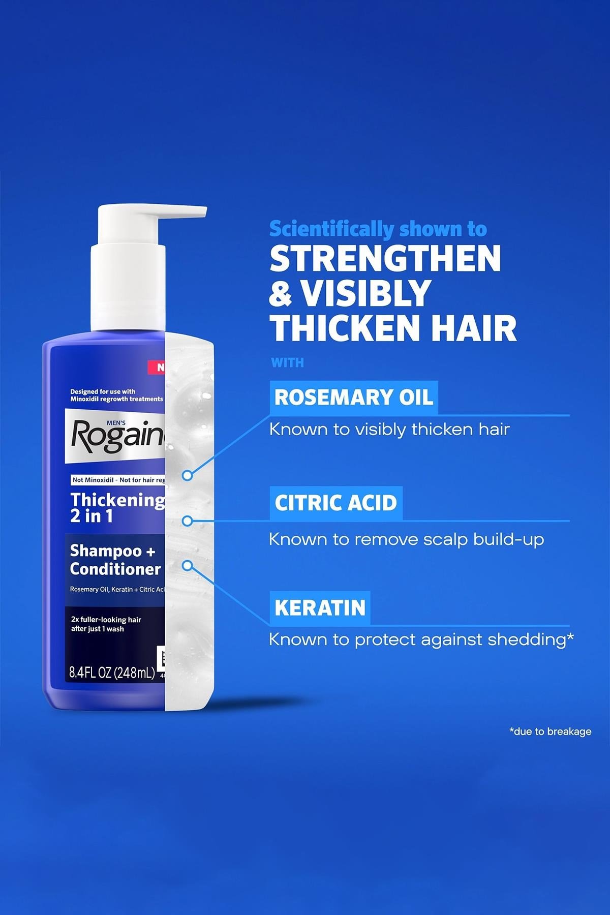 Rogaine Men 2'si 1 Arada Saç Kalınlaştırıcı Şampuan ve Saç Kremi 248ML