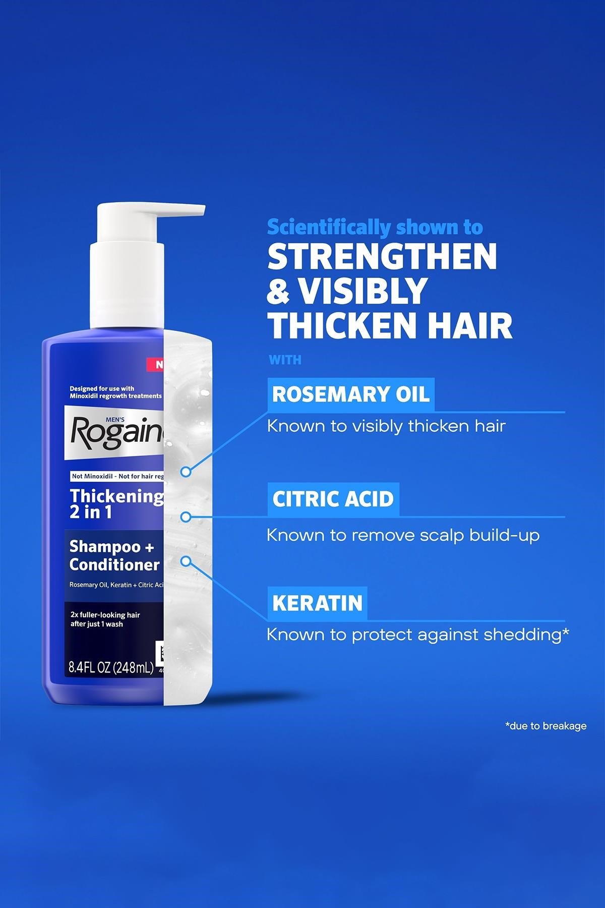 Rogaine Men 2'si 1 Arada Saç Kalınlaştırıcı Şampuan ve Saç Kremi 248ML