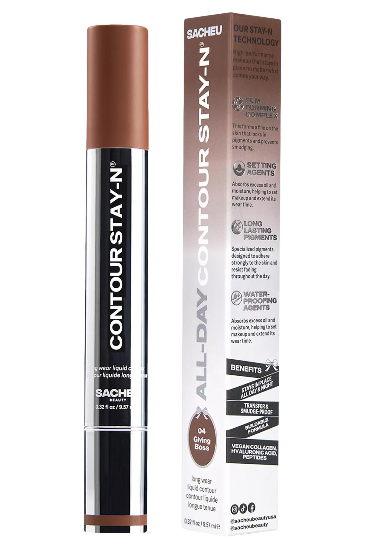 Sacheu Contour Stay-n Uzun Süre Kalıcı Likit Kontür 04 Giving Boss 9.57ML