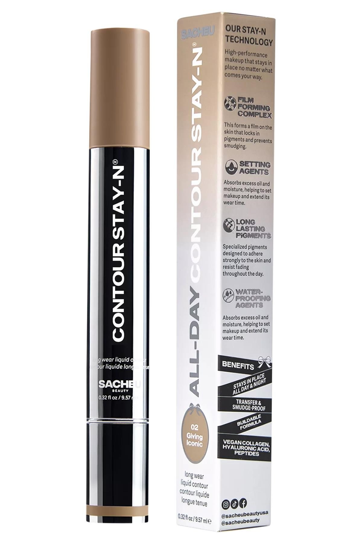 Sacheu Contour Stay-n Uzun Süre Kalıcı Likit Kontür 02 Giving Iconic 9.57ML