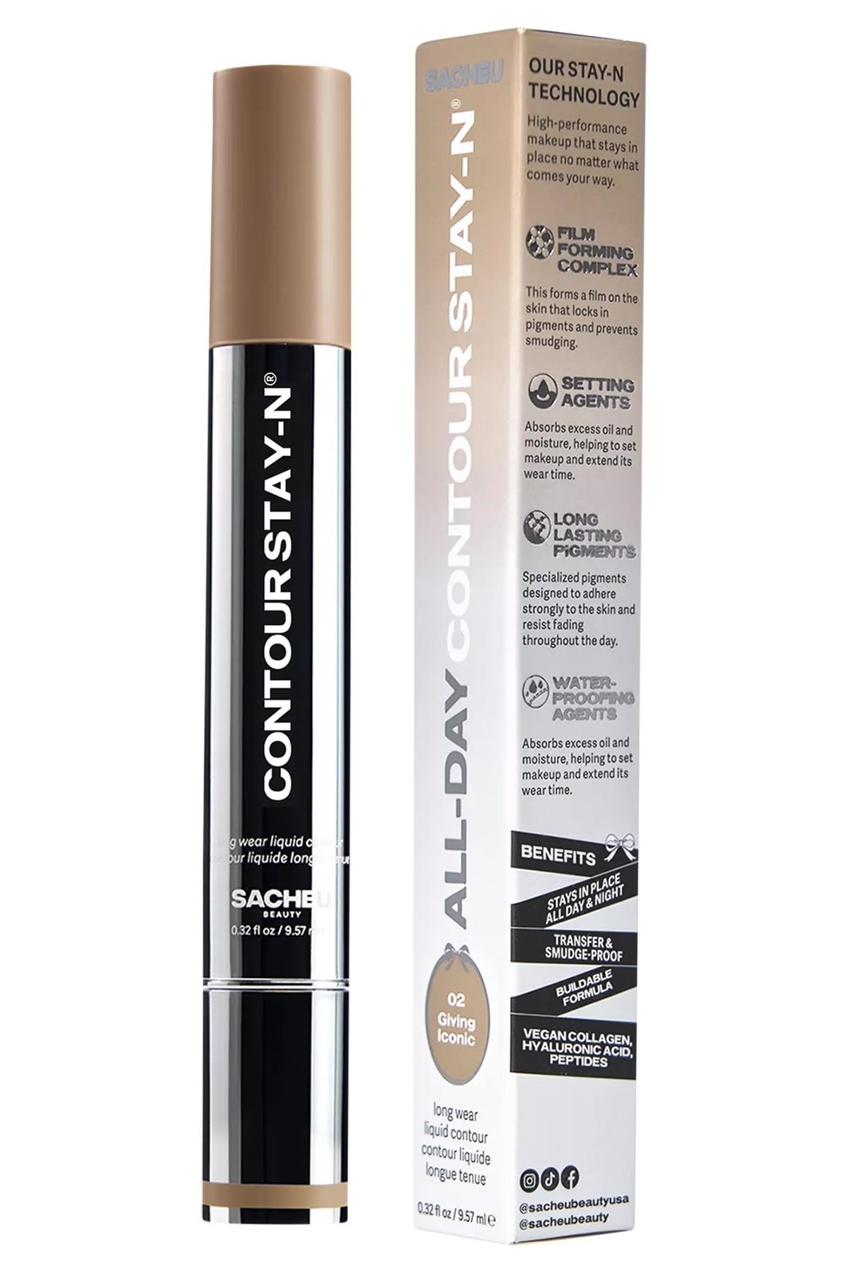 Sacheu Contour Stay-n Uzun Süre Kalıcı Likit Kontür 02 Giving Iconic 9.57ML