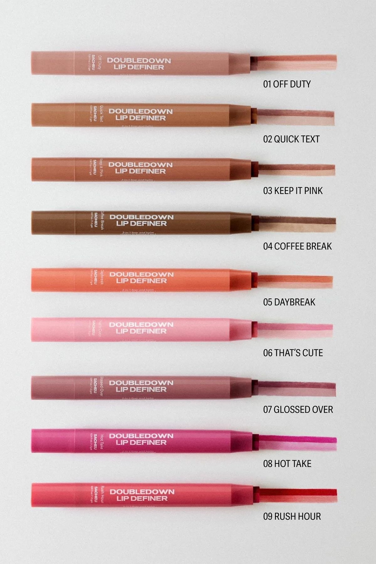 Sacheu DoubleDown Lip Definer 2'si 1 Arada Dudak Kalemi ve Balm 05 Daybreak 1.3GR