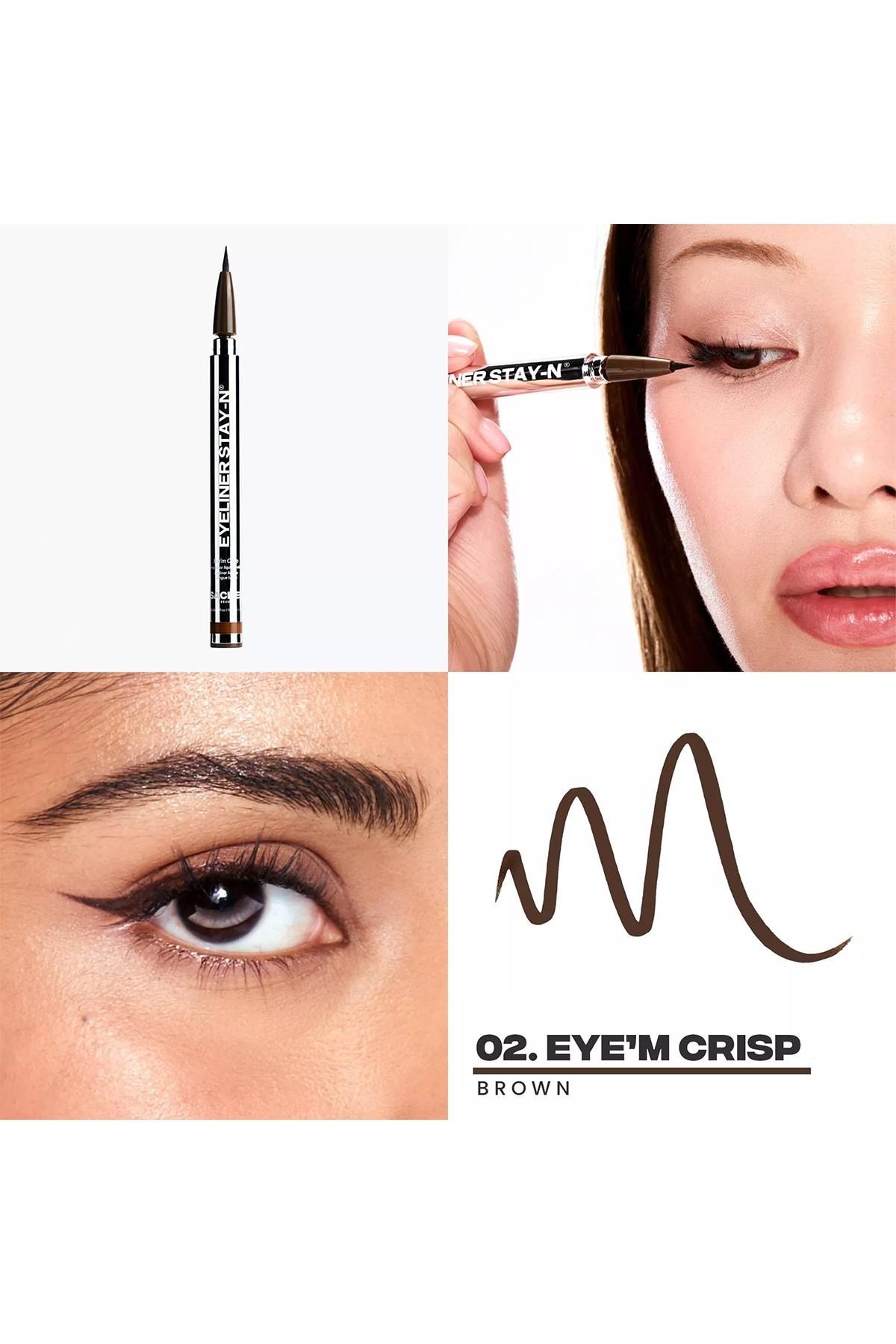 Sacheu Eyeliner Stay-n Likit Eyeliner 02 Eye’m Crisp Kahverengi 0.739ML