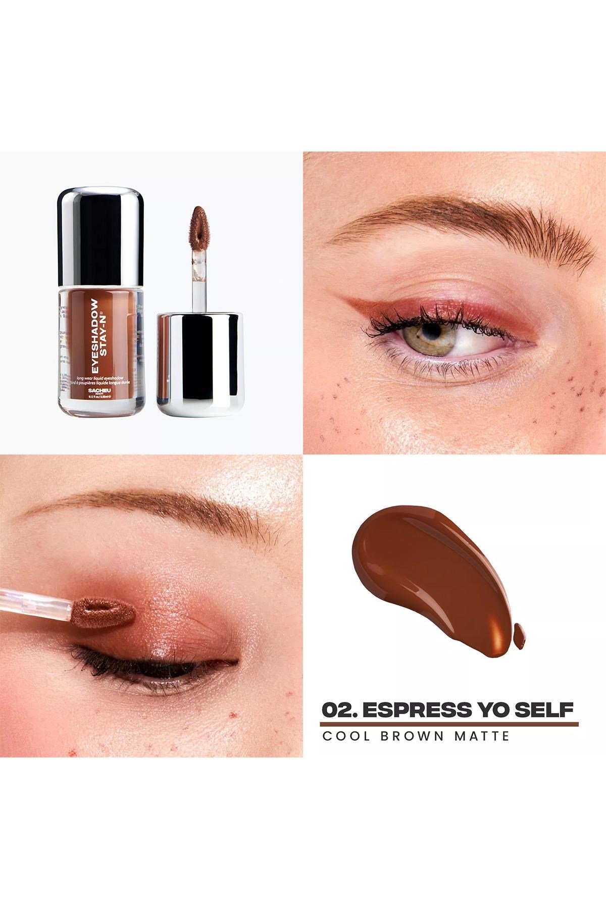 Sacheu Eyeshadow Stay-n Uzun Süre Kalıcı Likit Far 02 Espress Yo Self 3.55ML