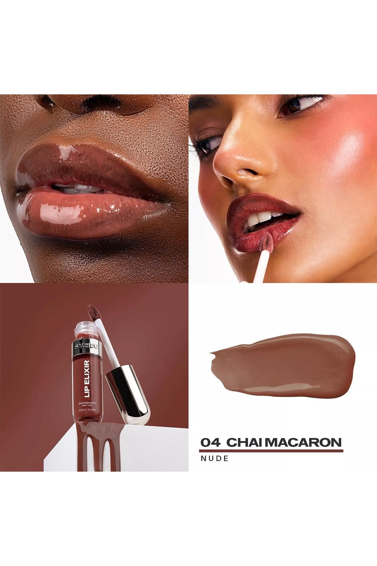 Sacheu Lip Elixir 3’ü 1 Arada Renkli Dudak Parlatıcı 04 Chai Macaron 3.5ML