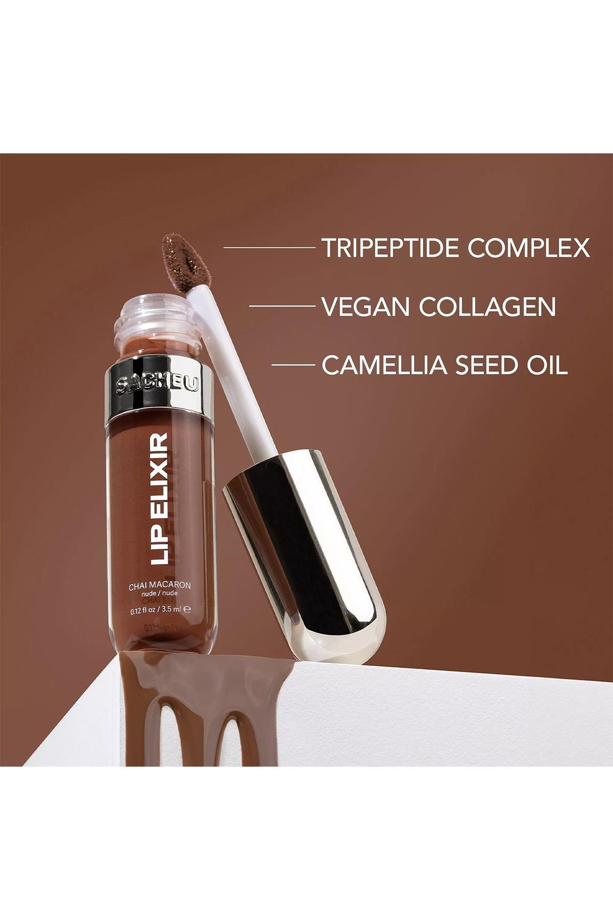 Sacheu Lip Elixir 3’ü 1 Arada Renkli Dudak Parlatıcı 05 Chai Macaron 3.5ML