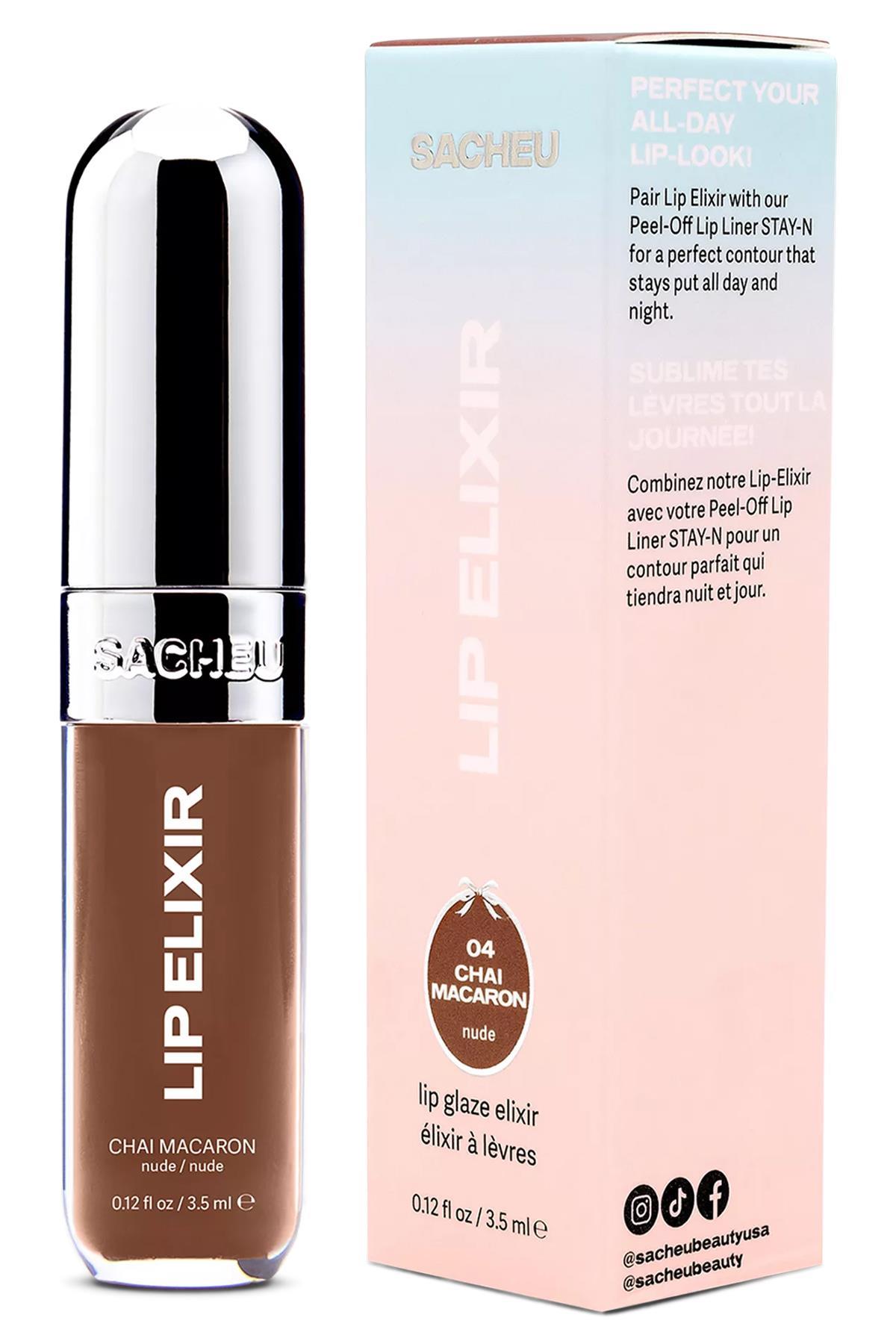 Sacheu Lip Elixir 3’ü 1 Arada Renkli Dudak Parlatıcı 05 Chai Macaron 3.5ML
