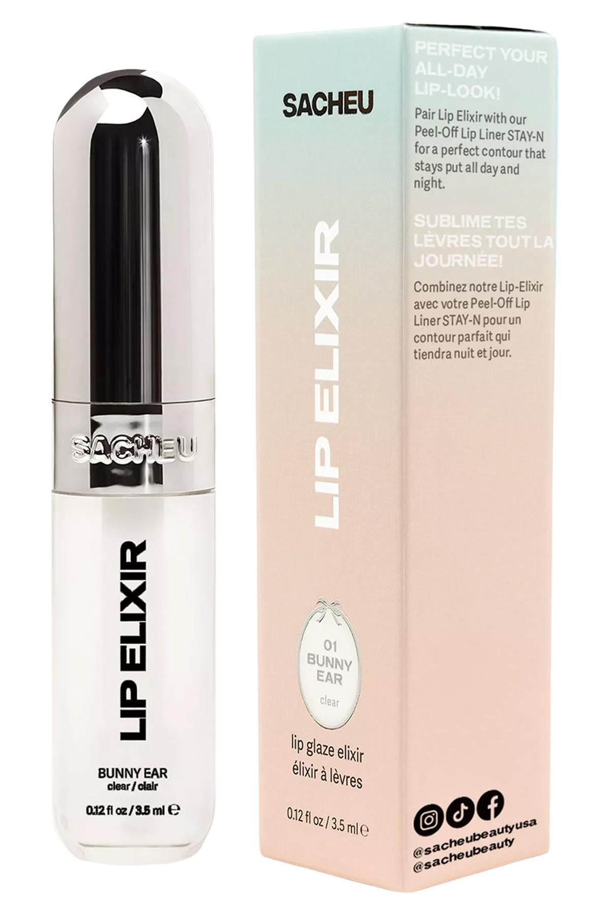 Sacheu Lip Elixir 3’ü 1 Arada Renkli Dudak Parlatıcı 01 Bunny Ear 3.5ML