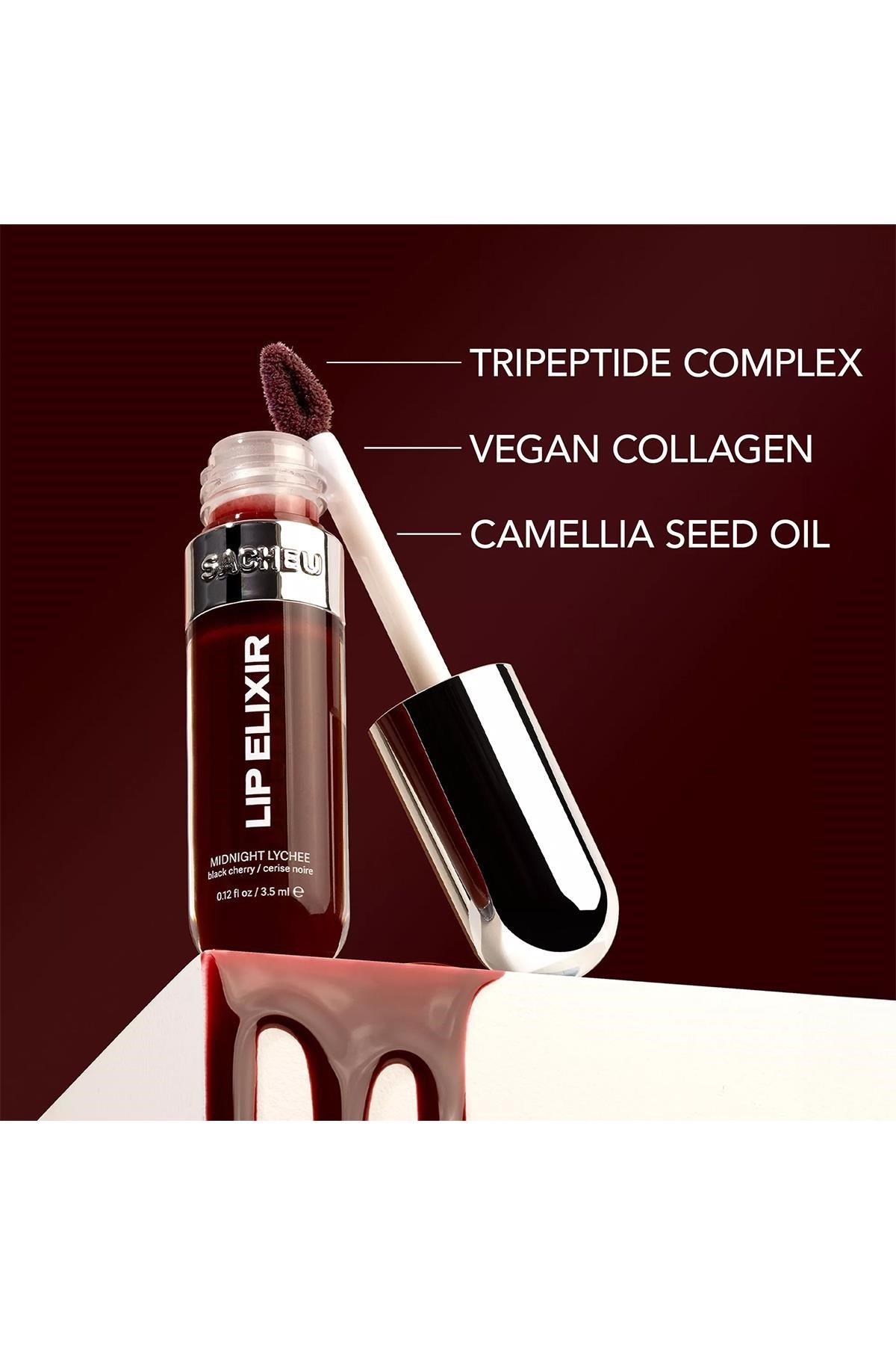 Sacheu Lip Elixir 3’ü 1 Arada Renkli Dudak Parlatıcı 03 Midnight Lychee 3.5ML