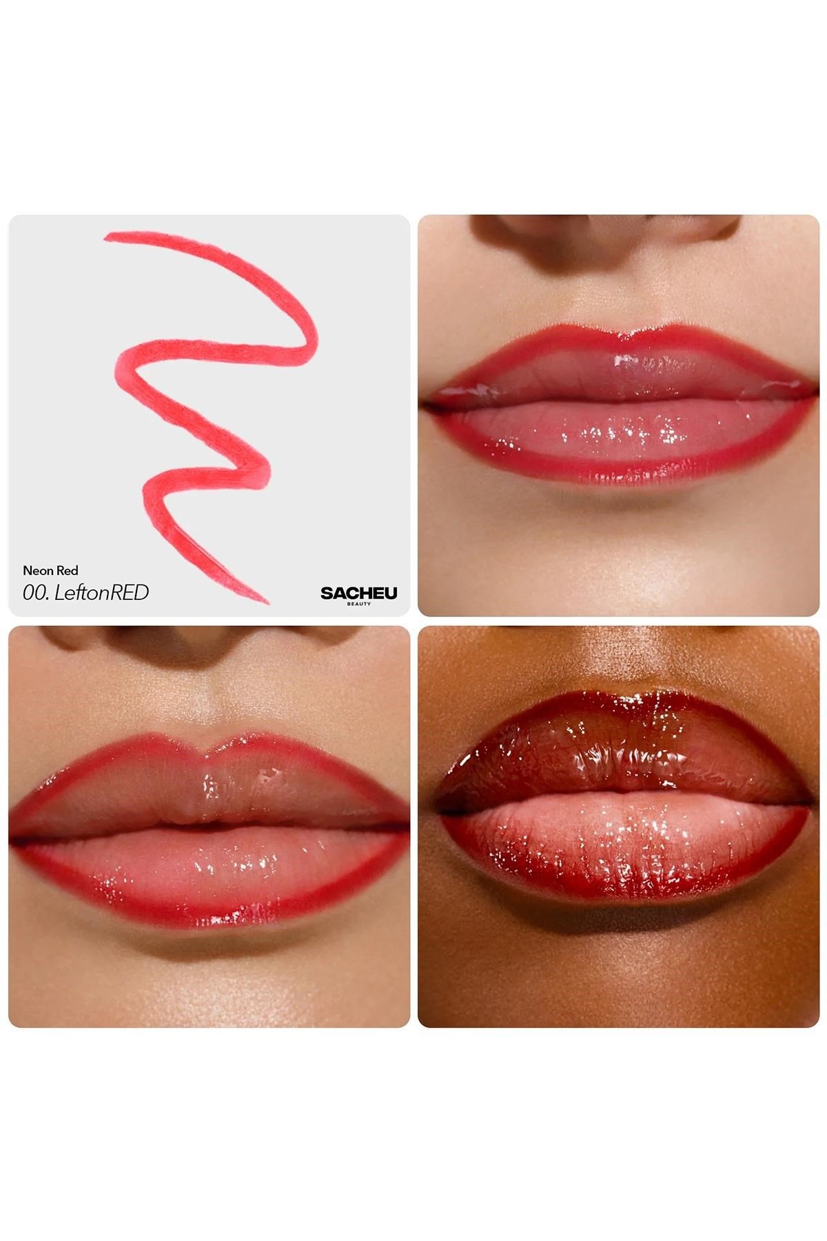 Sacheu Lip Liner Stay-n Soyulabilir Uzun Süre Kalıcı Dudak Çizgisi Belirginleştirici 00 LeftonRED 3.5ML
