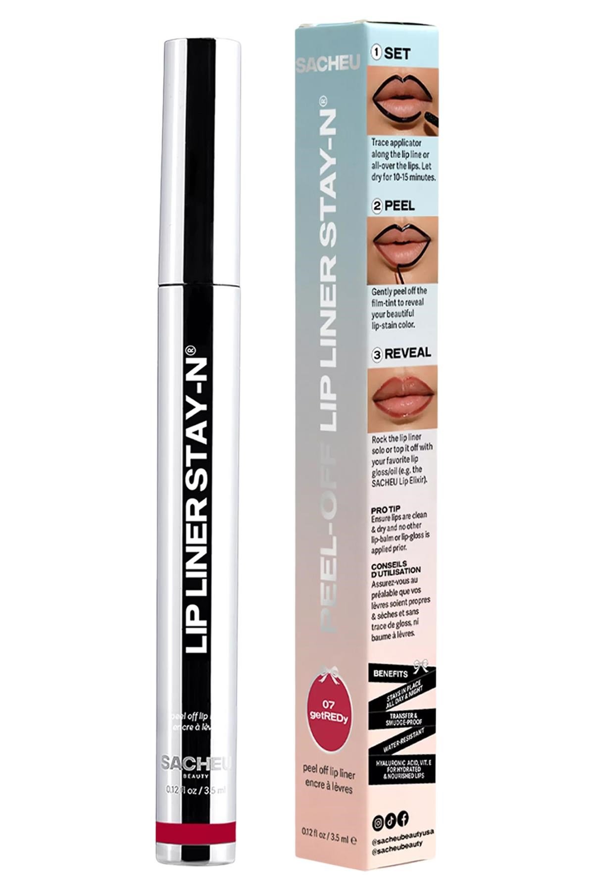 Sacheu Lip Liner Stay-n Soyulabilir Uzun Süre Kalıcı Dudak Çizgisi Belirginleştirici 07 Getredy 3.5ML