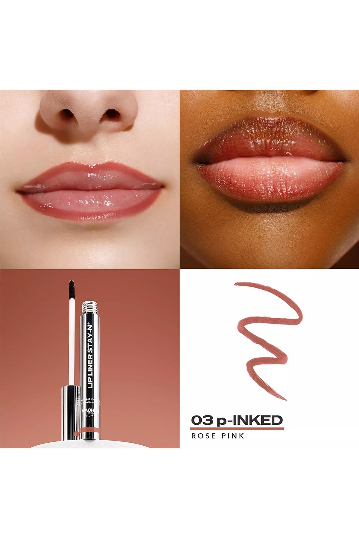 Sacheu Lip Liner Stay-n Soyulabilir Uzun Süre Kalıcı Dudak Çizgisi Belirginleştirici 3'lü Set
