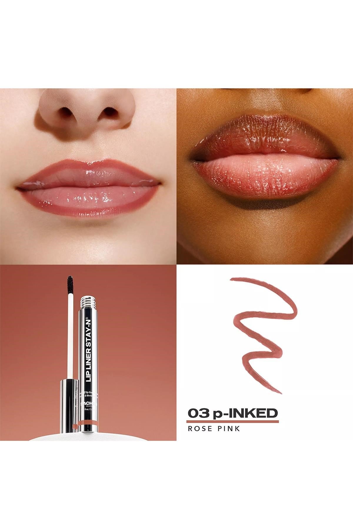 Sacheu Lip Liner Stay-n Soyulabilir Uzun Süre Kalıcı Dudak Çizgisi Belirginleştirici 03 P-inked 3.5ML