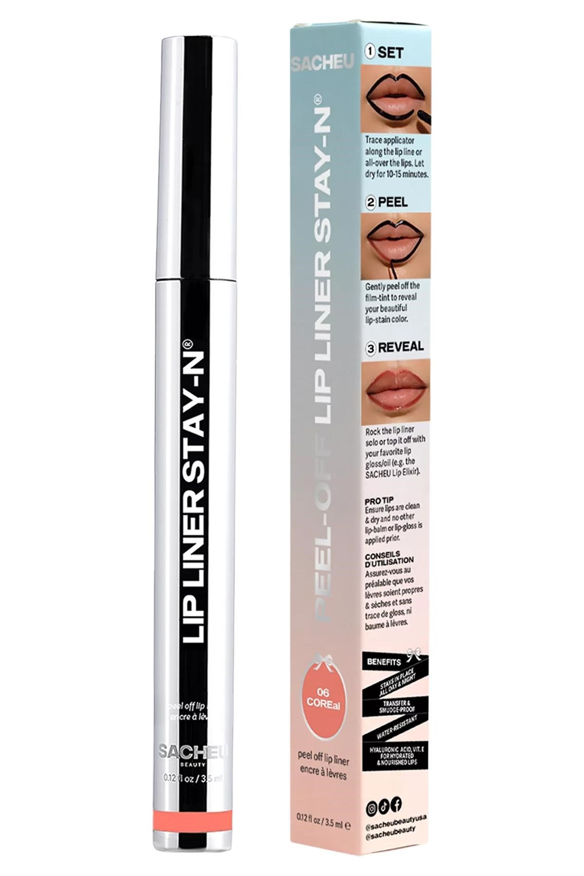 Sacheu Lip Liner Stay-n Soyulabilir Uzun Süre Kalıcı Dudak Çizgisi Belirginleştirici 06 Coreal 3.5ML