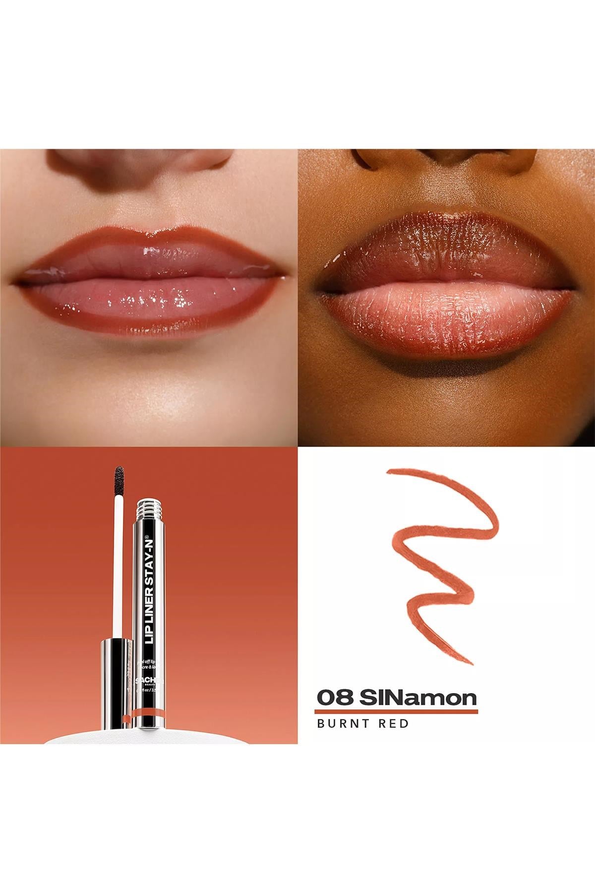 Sacheu Lip Liner Stay-n Soyulabilir Uzun Süre Kalıcı Dudak Çizgisi Belirginleştirici 08 Sinamon 3.5ML