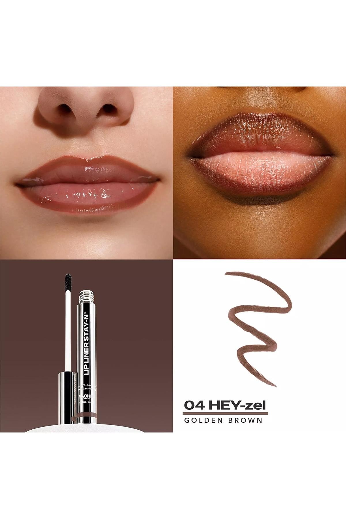 Sacheu Lip Liner Stay-n Soyulabilir Uzun Süre Kalıcı Dudak Çizgisi Belirginleştirici 04 Hey-zel 3.5ML