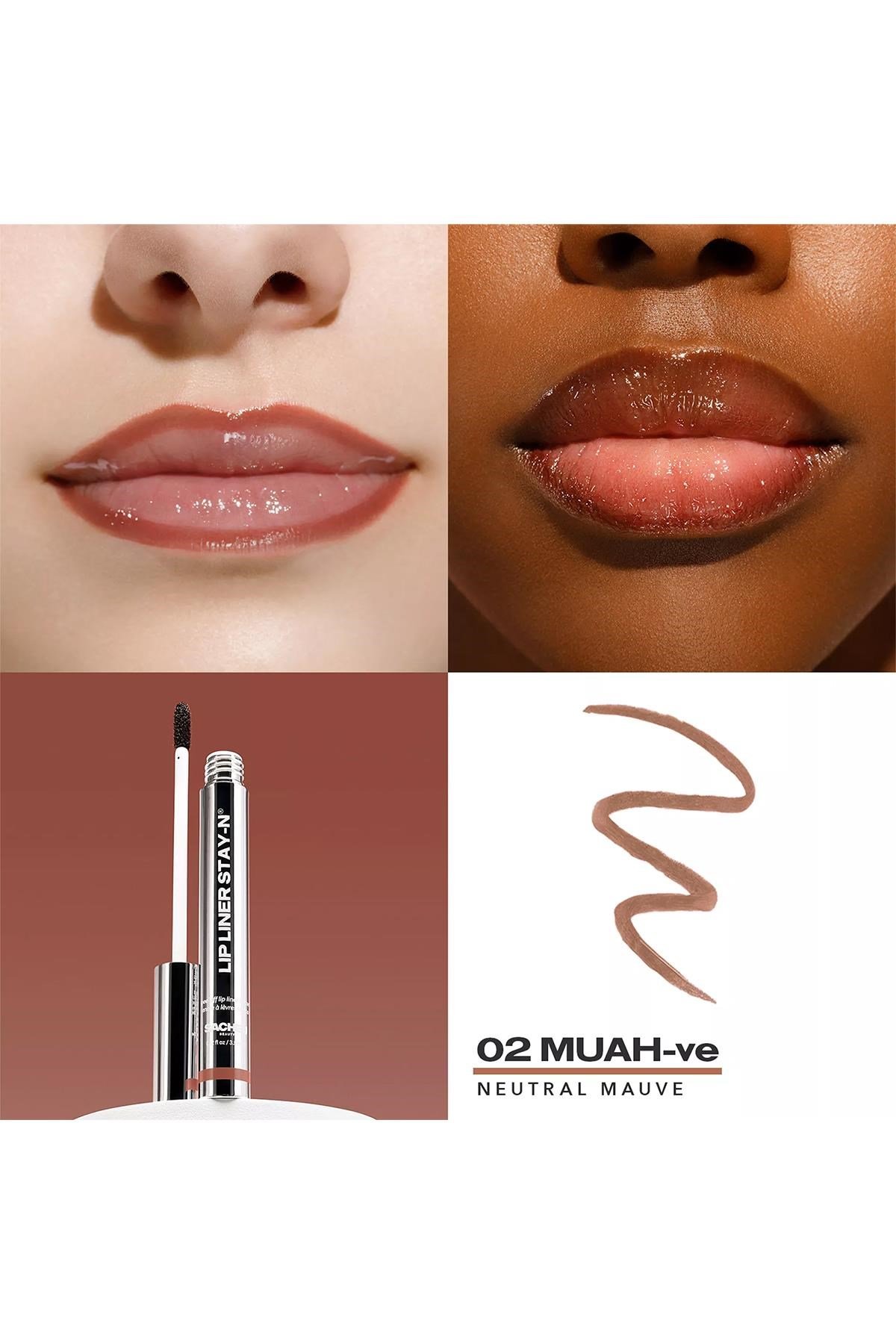 Sacheu Lip Liner Stay-n Soyulabilir Uzun Süre Kalıcı Dudak Çizgisi Belirginleştirici 02 MUAH-ve 3.5ML