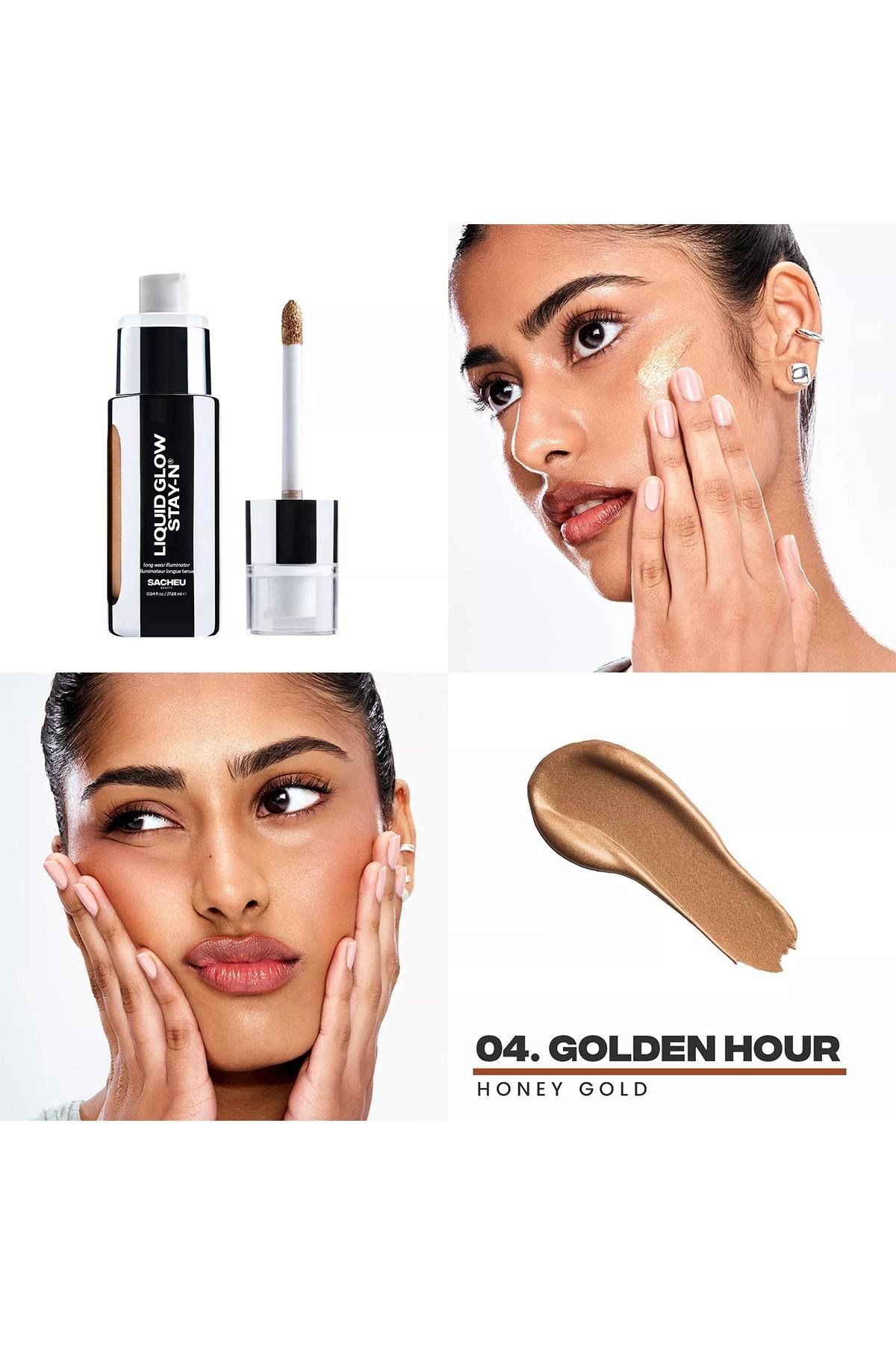 Sacheu Liquid Glow Stay-n Uzun Süre Kalıcı Likit Aydınlatıcı 04 Golden Hour 27.68ML