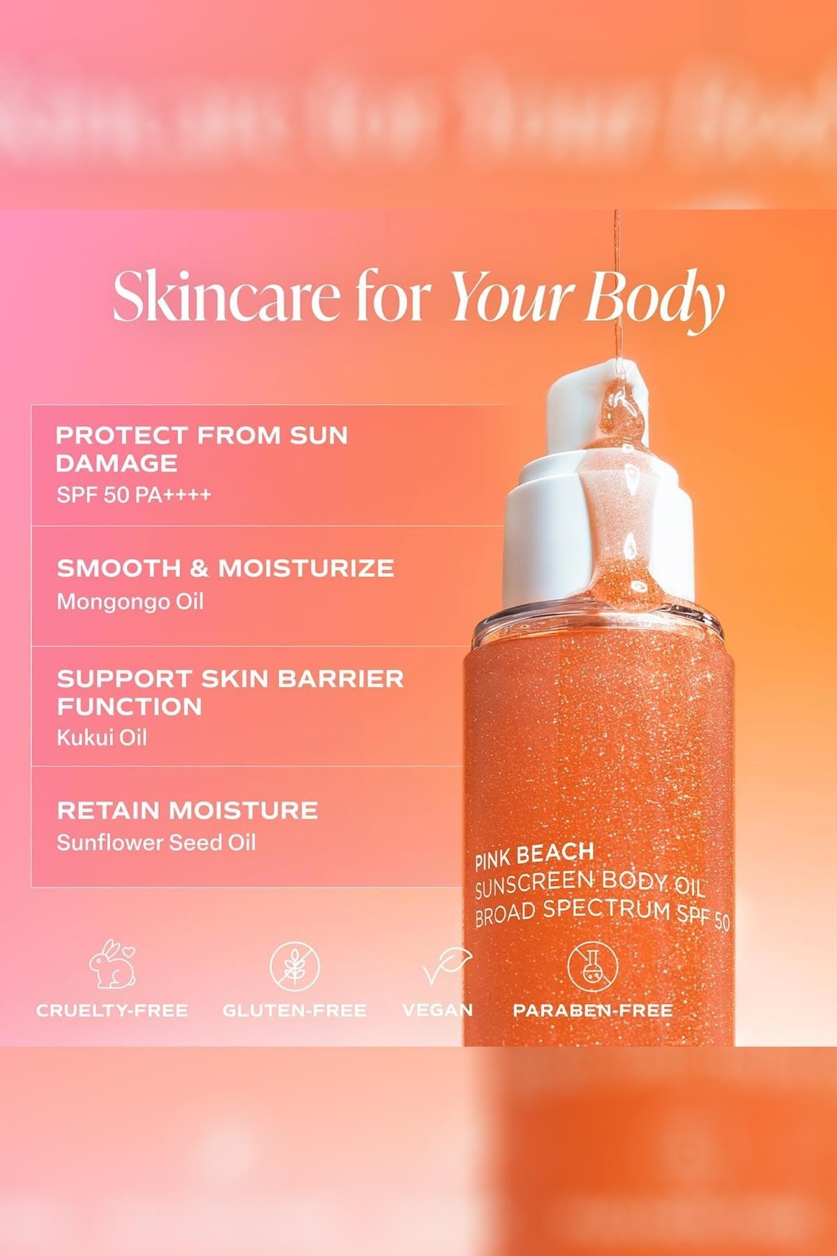 Saltair Pink Beach SPF50 Güneş Koruyucu Işıltılı Vücut Yağı 118ML