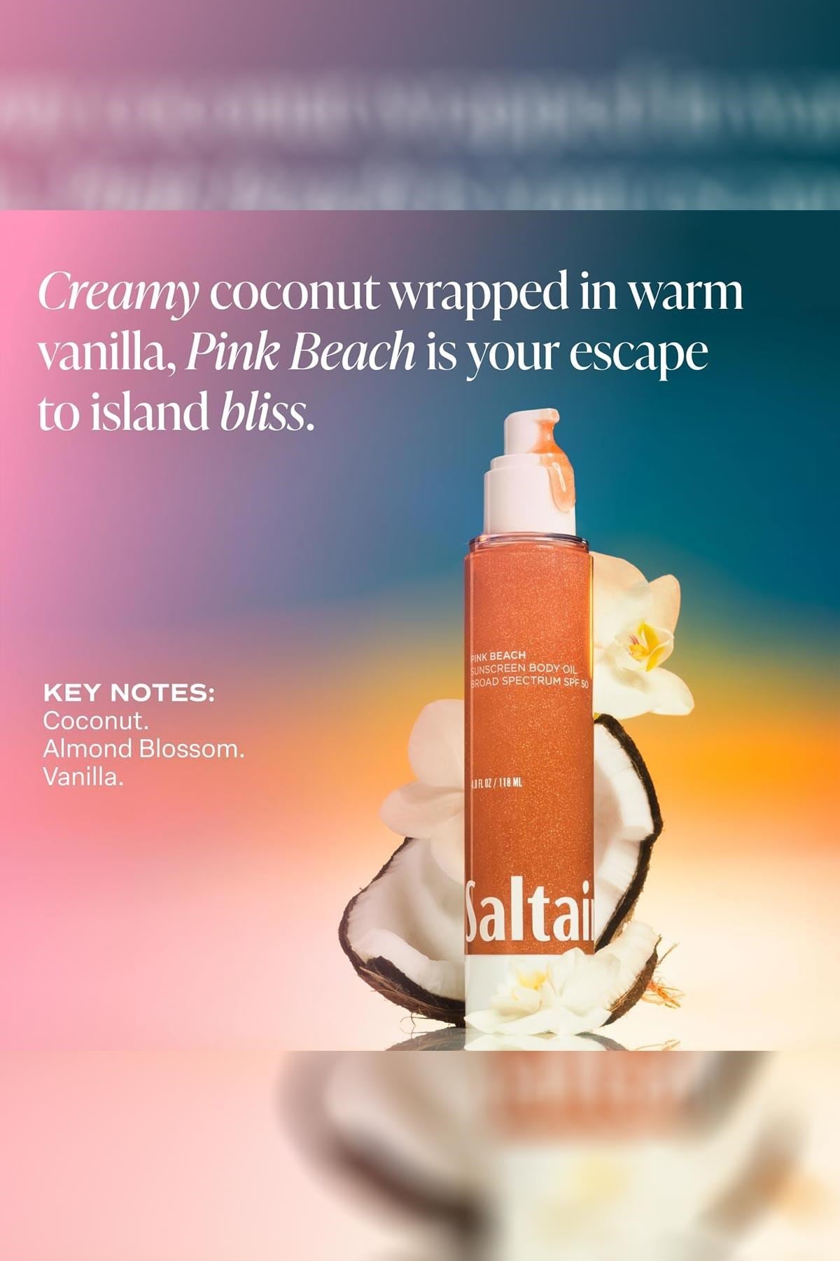 Saltair Pink Beach SPF50 Güneş Koruyucu Işıltılı Vücut Yağı 118ML