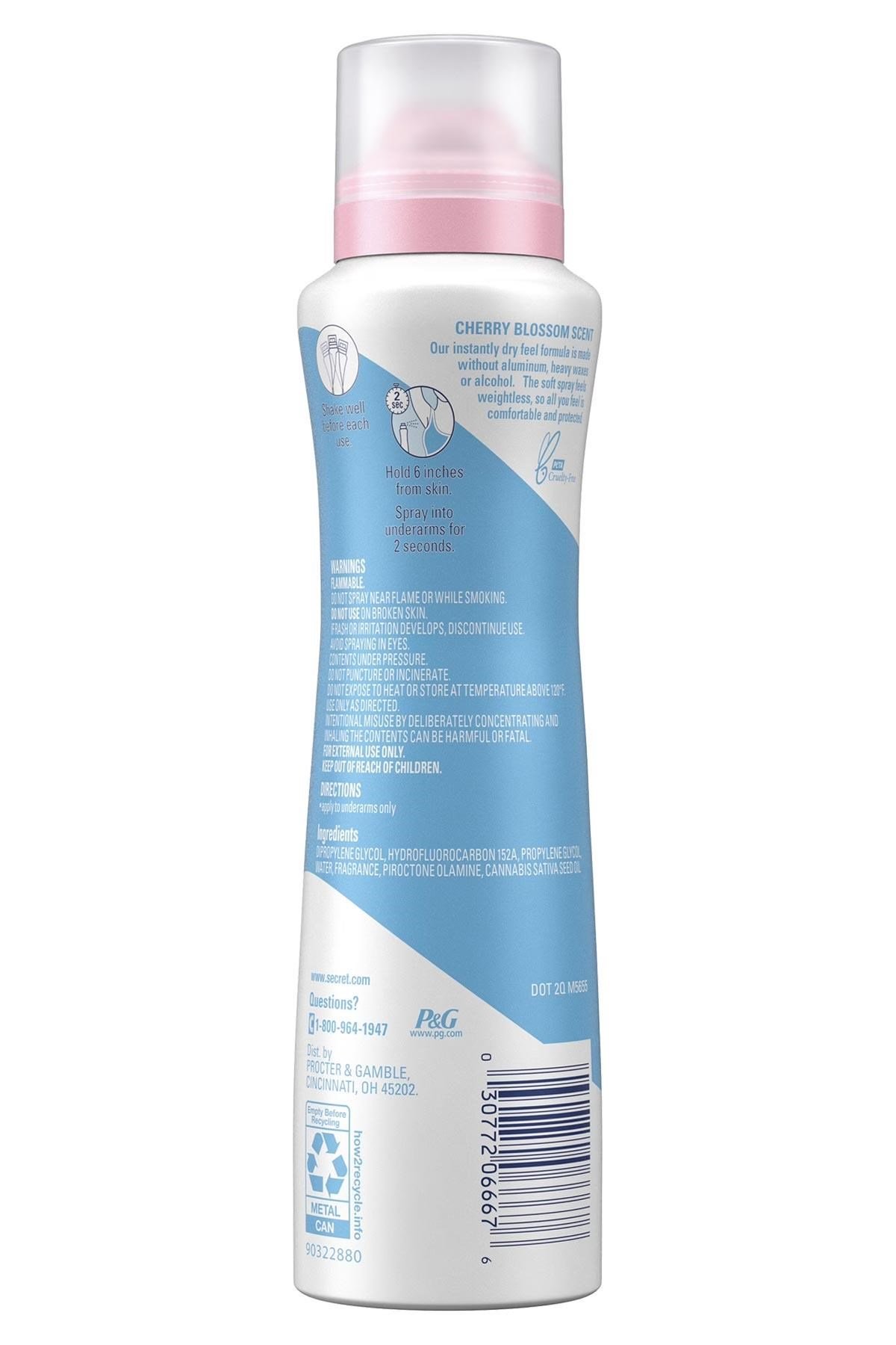 Secret Cherry Blossom Alüminyumsuz Kuru Sprey Deodorant 116GR