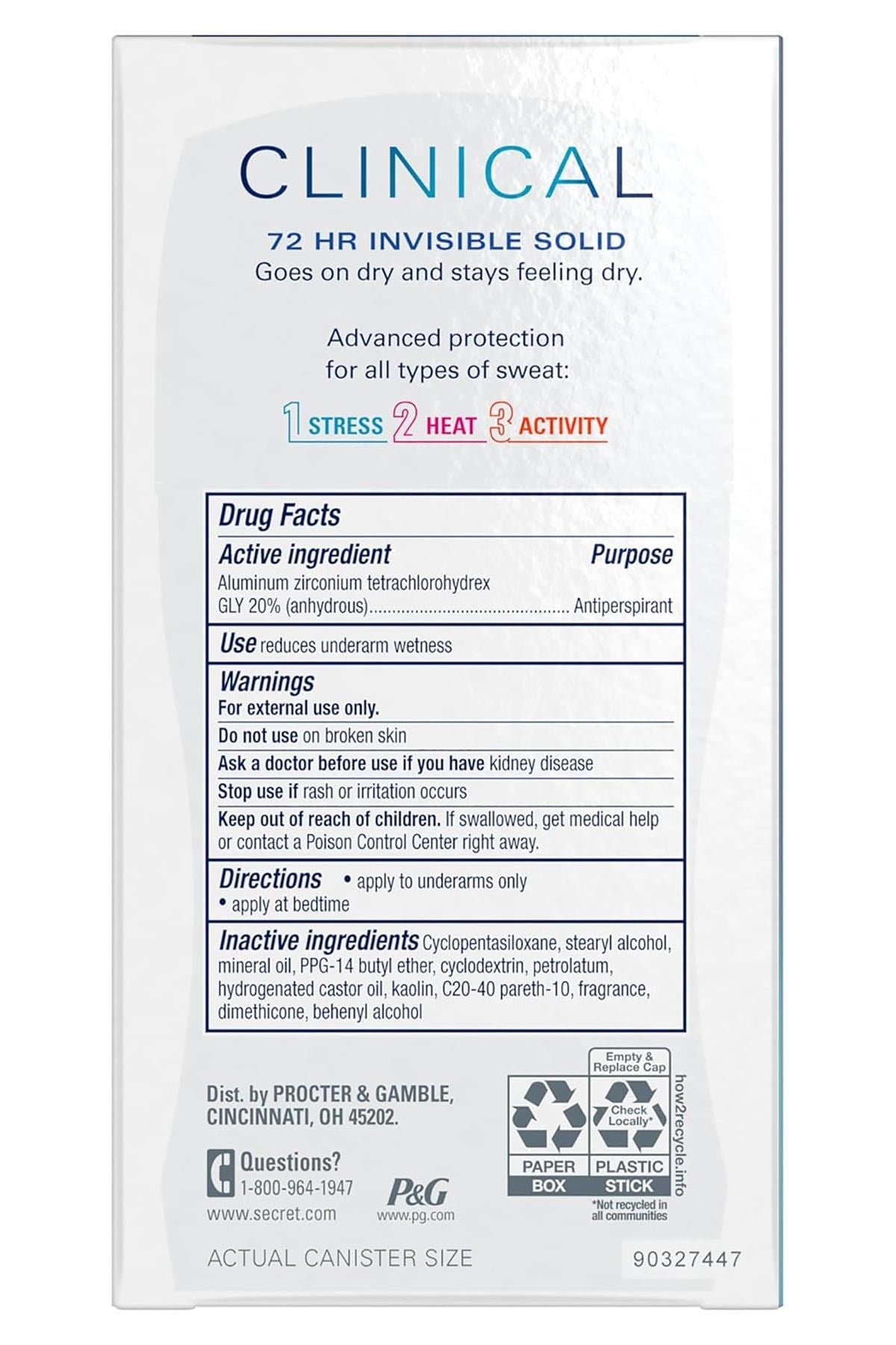 Secret Clinical Strength Completely Clean Antiperspirant Deodorant 45GR