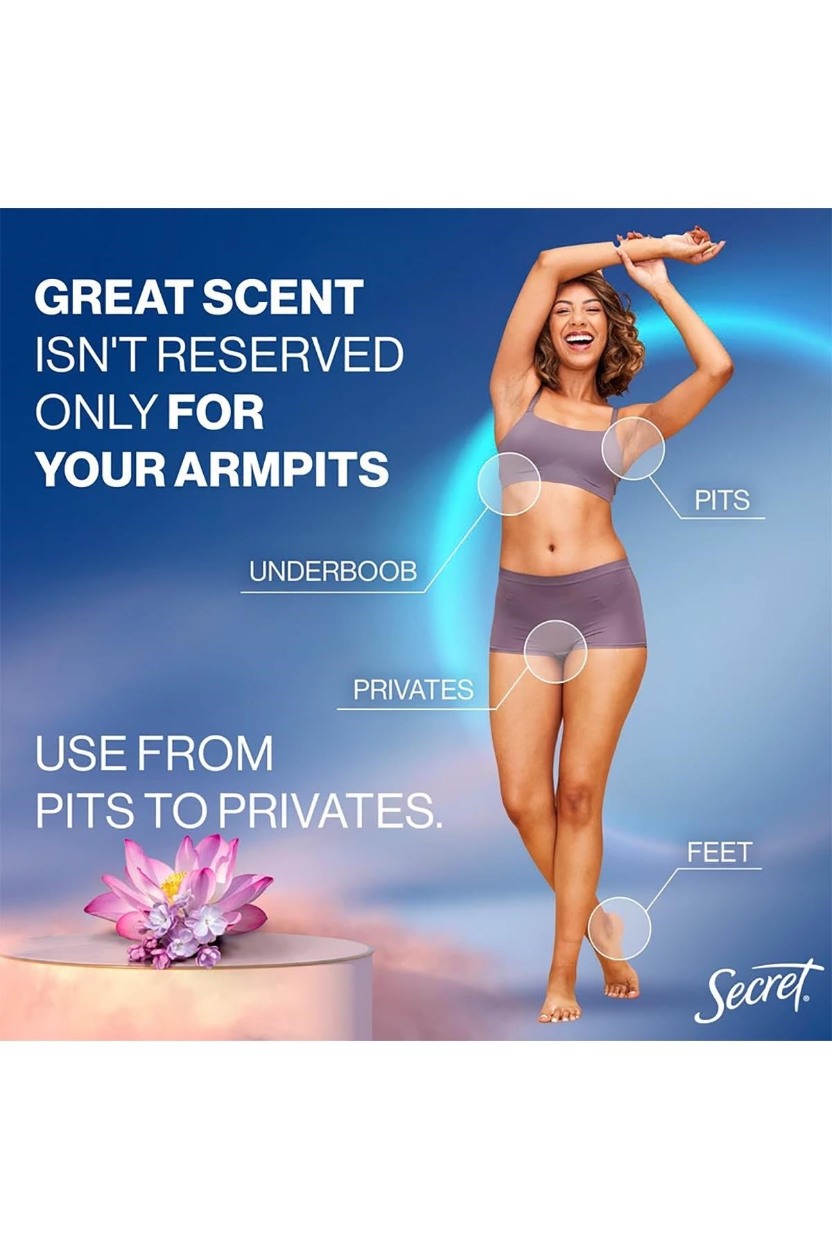 Secret Whole Body Fresh Lilac + Waterlily Alüminyumsuz Tüm Vücut Stick Deodorant 68GR