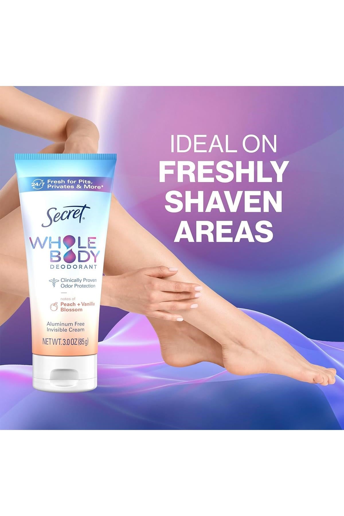 Secret Whole Body Peach + Vanilla Blossom Alüminyumsuz Tüm Vücut Krem Deodorant 85GR